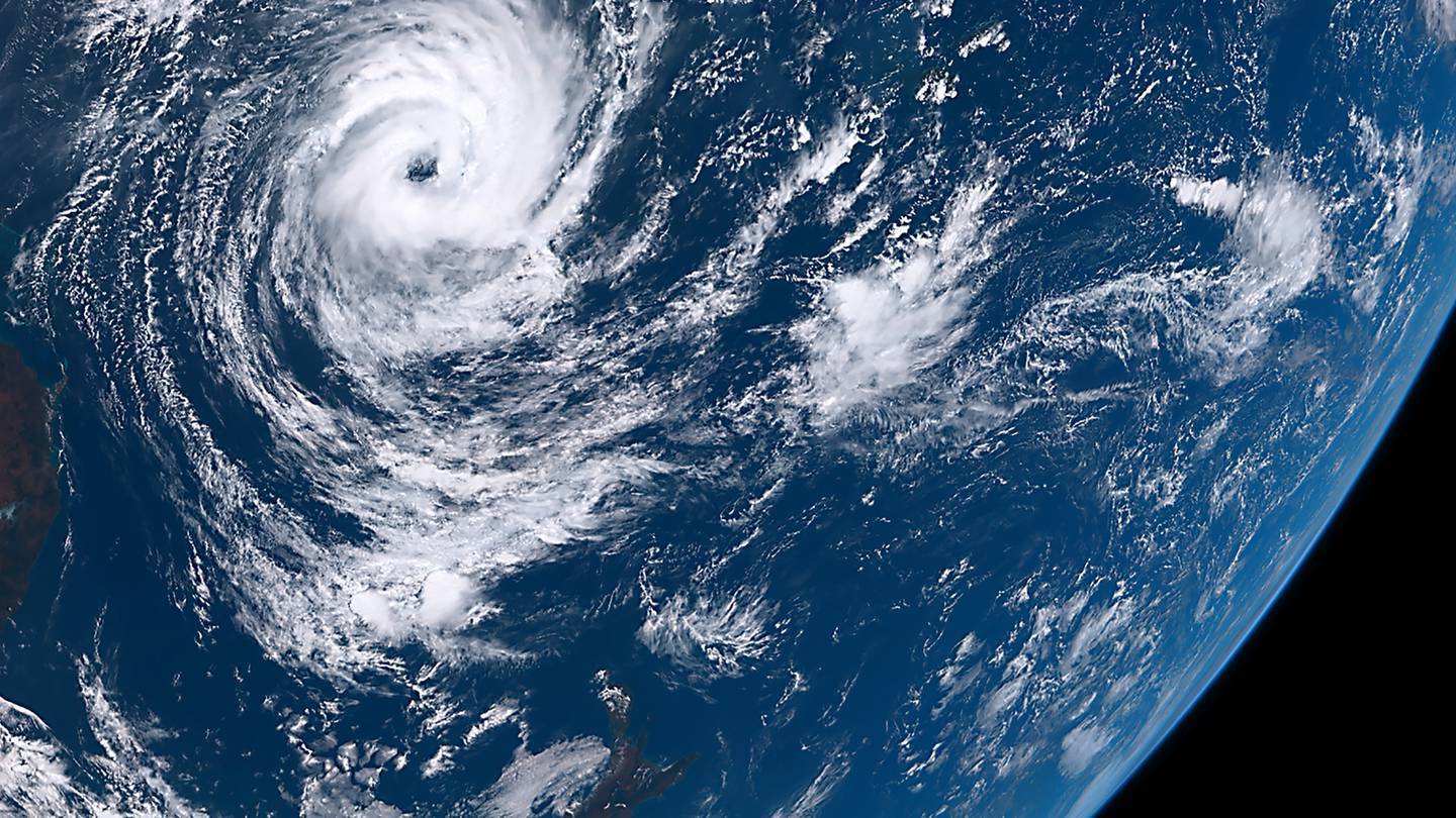 An average one system tracks within 550km of New Zealand each November-to-April cyclone season, usually around February and March. Photo / JMA