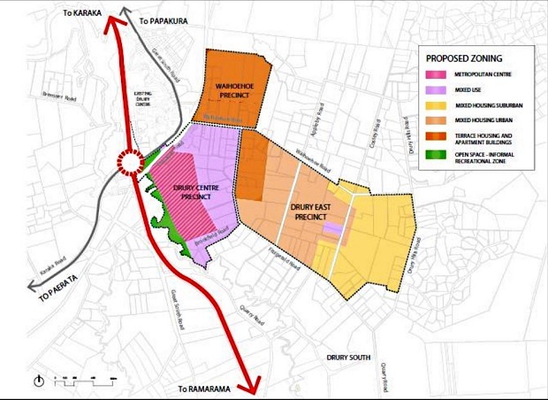 An Auckland Council planning map shows the private plan changes of developers Oyster Capital, Fulton Hogan and Kiwi Property.