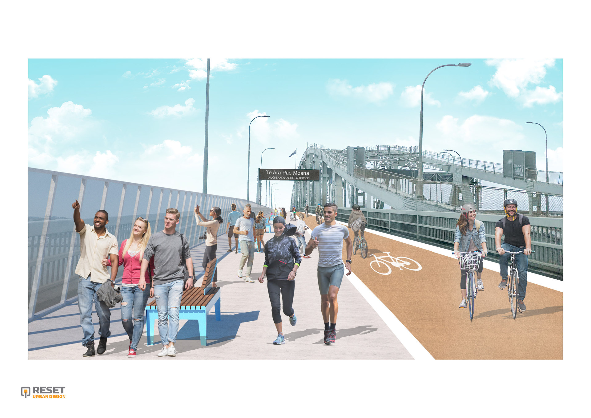 Under Garth Falconer's plan the existing bridge would carry southbound traffic and one of the clip-ons would be converted to a