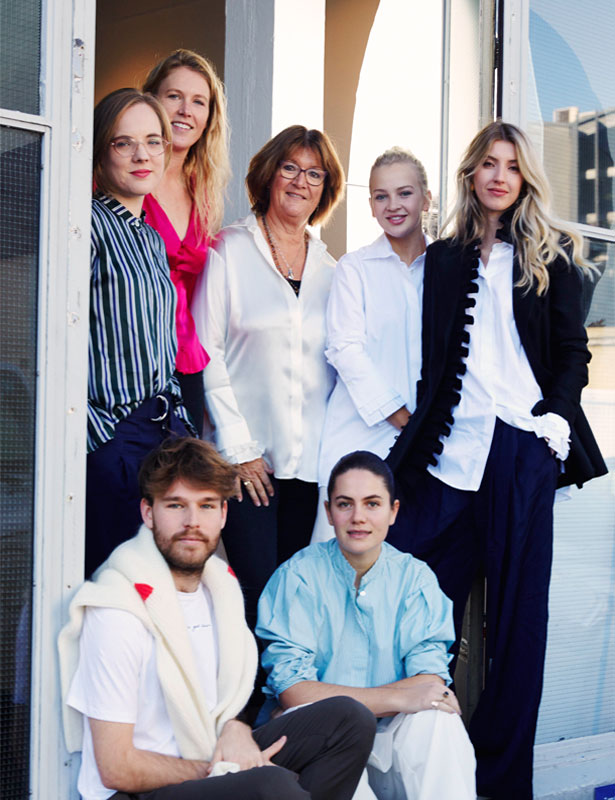 Maggie Hewitt (far right) and her team. Standing from left to right: Charissa McGrath, Georgia Lloyd, Noelene Slaughter, Ella Jones. Sitting: George Carey, Olive Cashmore. Photo / Rebecca Zephyr Thomas