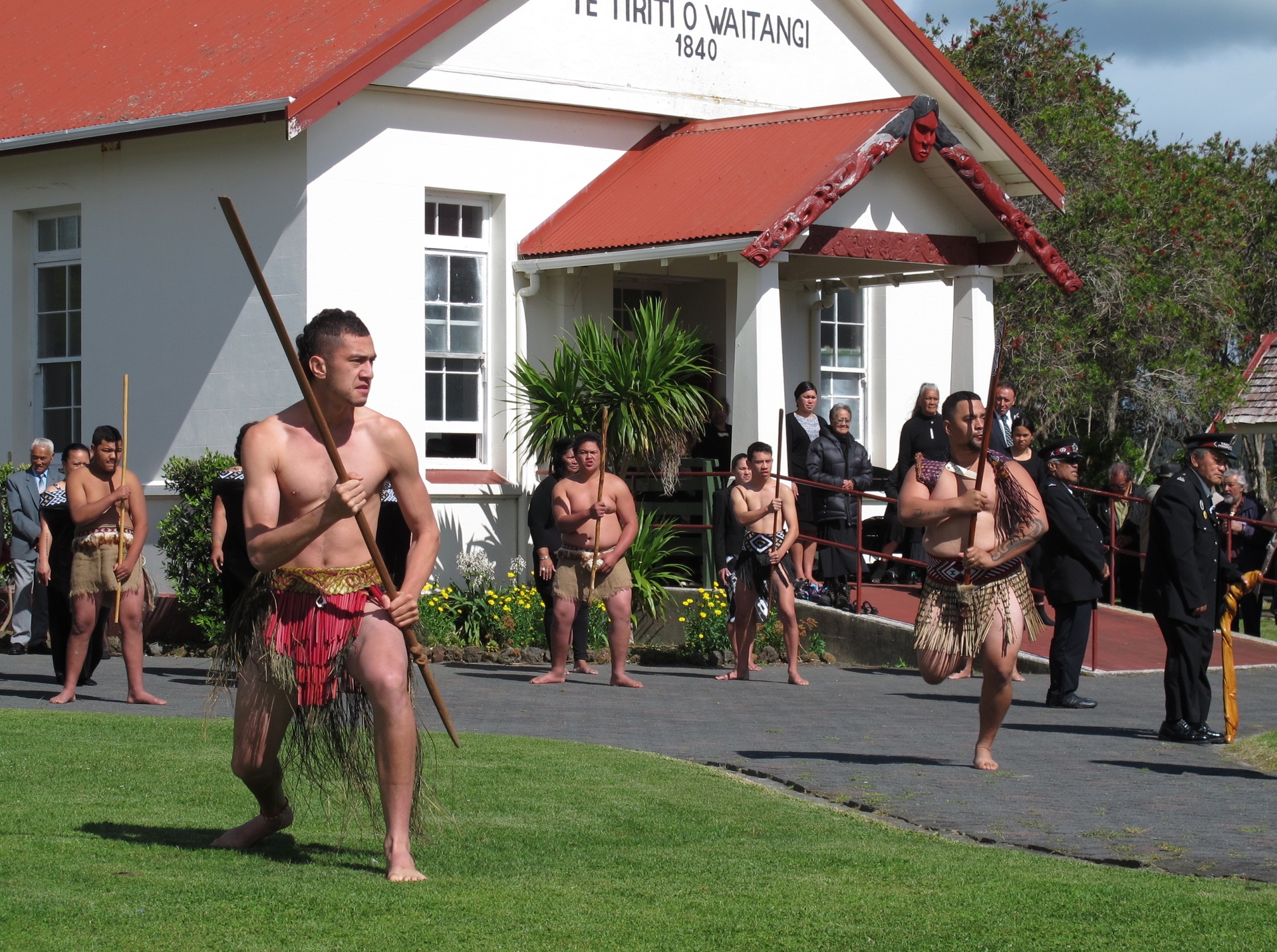 LANDMARK OCCASION: Te Kauri McPherson, left, of Pou Herenga Tangata in Moerewa, issues a challenge to the Waitangi Tribunal at Te Tii Marae.
