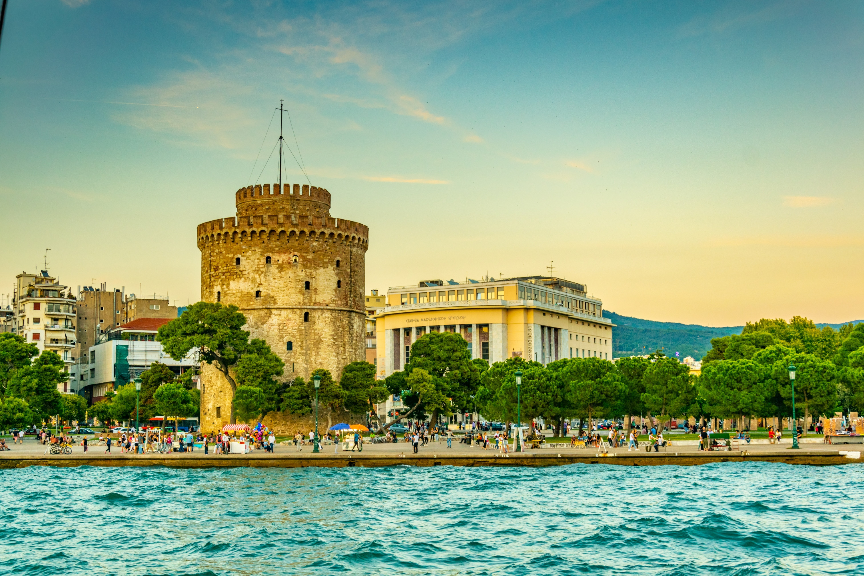 The famous seaside promenade towards the white tower in Thessaloniki, Greece. Photo / 123rf
