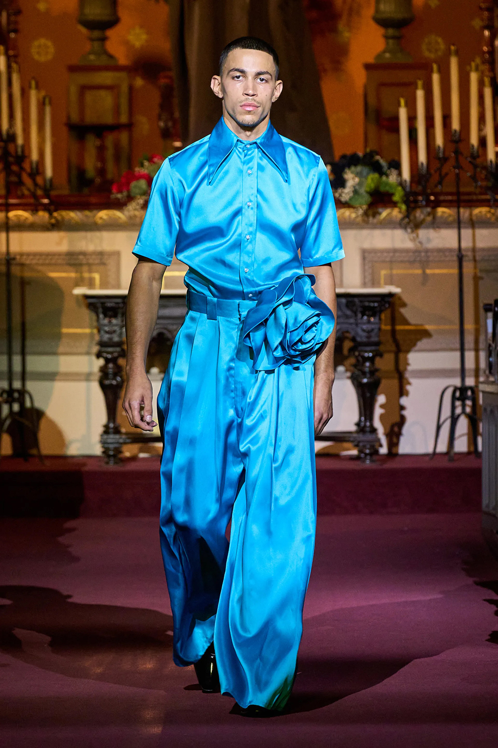 A silky co-ord set from New York-based label Willy Chavarria. Photo / Supplied