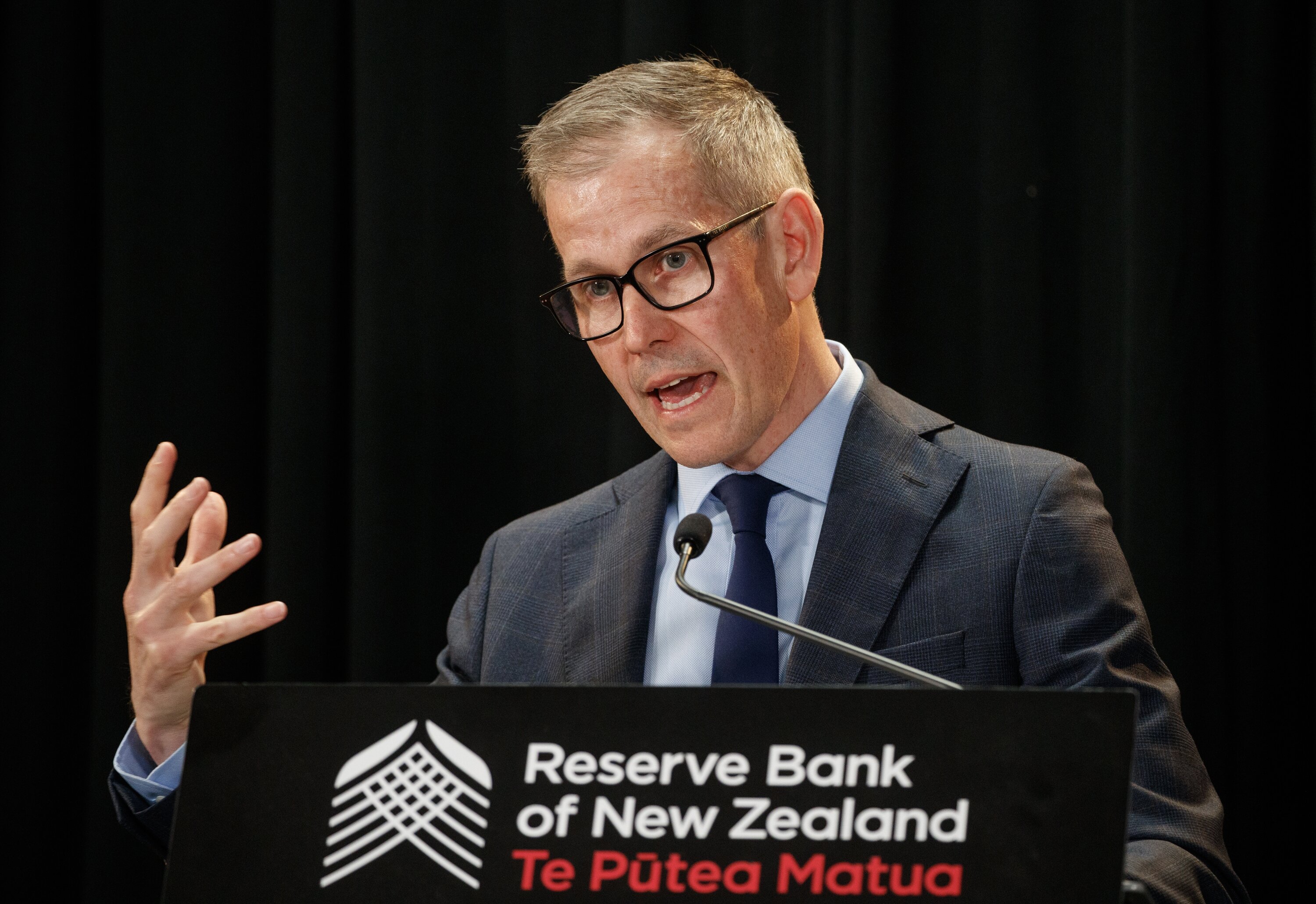 Reserve Bank of New Zealand Acting Governor Christian Hawkesby during the November Financial Stability Report press conference in Wellington. 05 November, 2024. Photo / Mark Mitchell