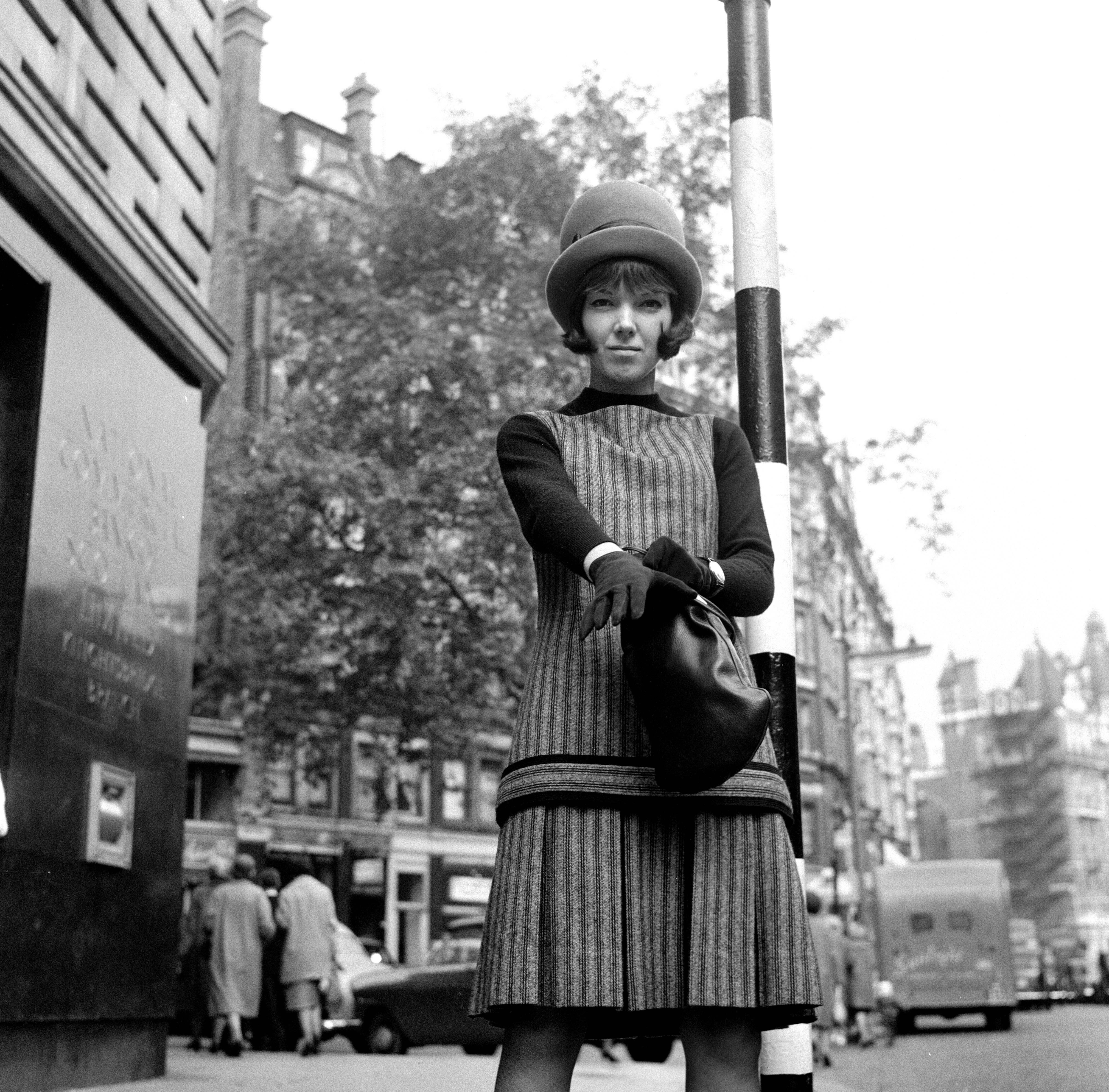 Mary Quant standing near her shop, Bazaar, in London. Photo / Getty Images