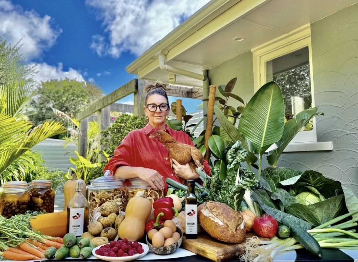Tash McKinnon and her husband bought a spare 450sq m section next to their Tauranga house and created a community garden called Ferg & Co Community Garden in July. Photo / Supplied 
