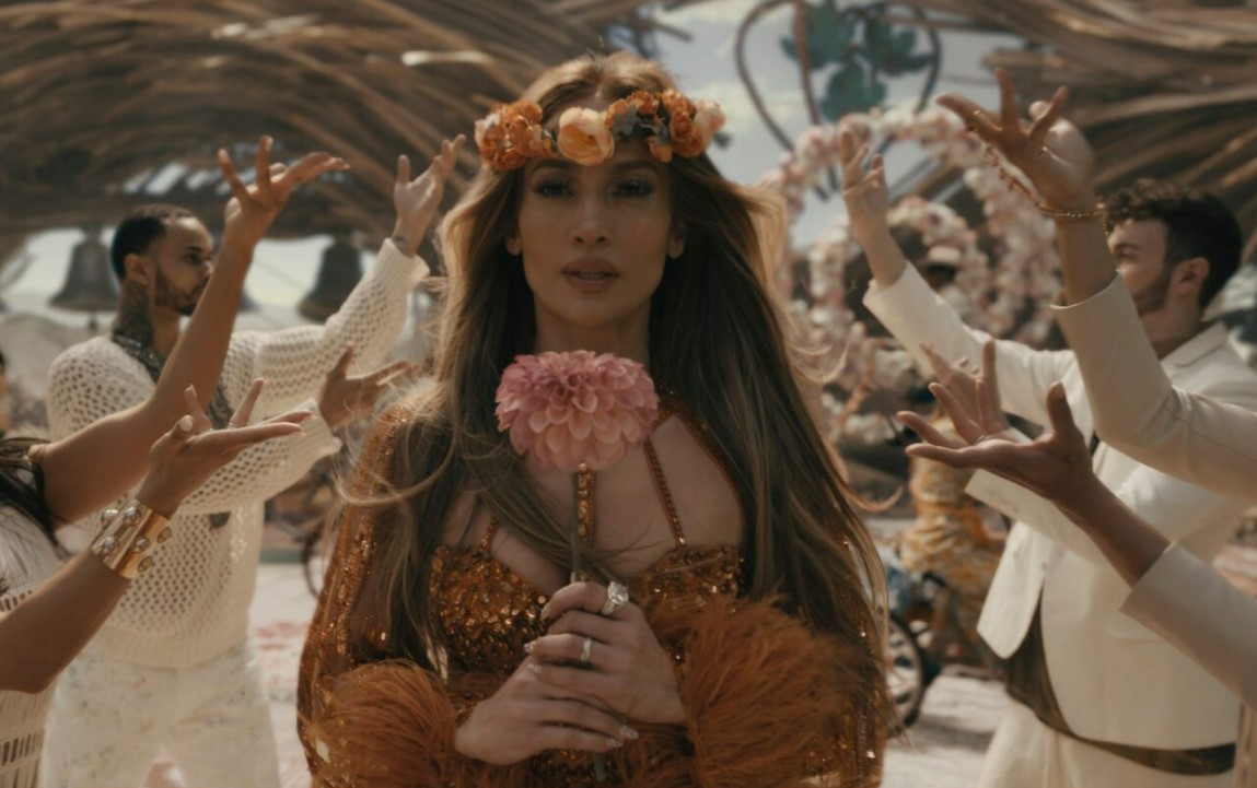 In the bonkers and unpredictable film-cum-music video, the impossibly glamorous star reflects on her life as a serial monogamist. Photo / Prime Video