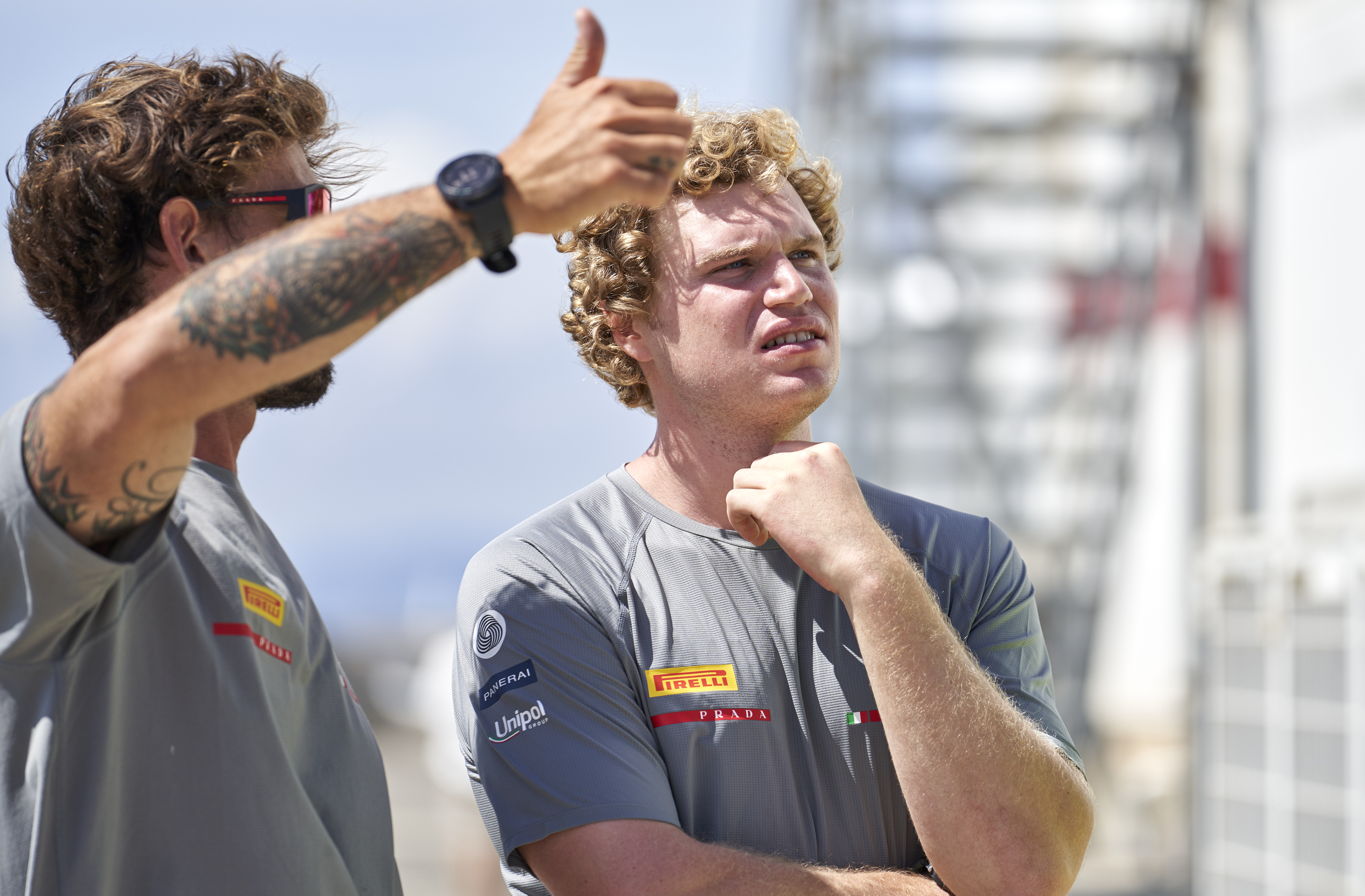 Like many of the cyclors in the America's Cup, Luca Kirwan doesn't come from a sailing background. Photo / Luna Rossa Prada Pirelli