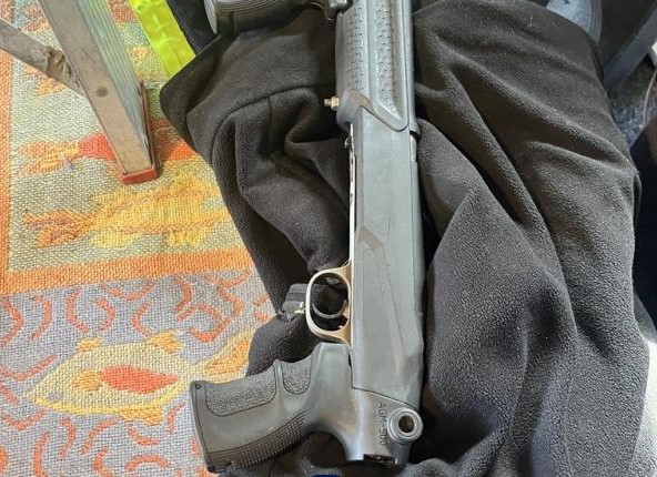 A firearm seized by police.