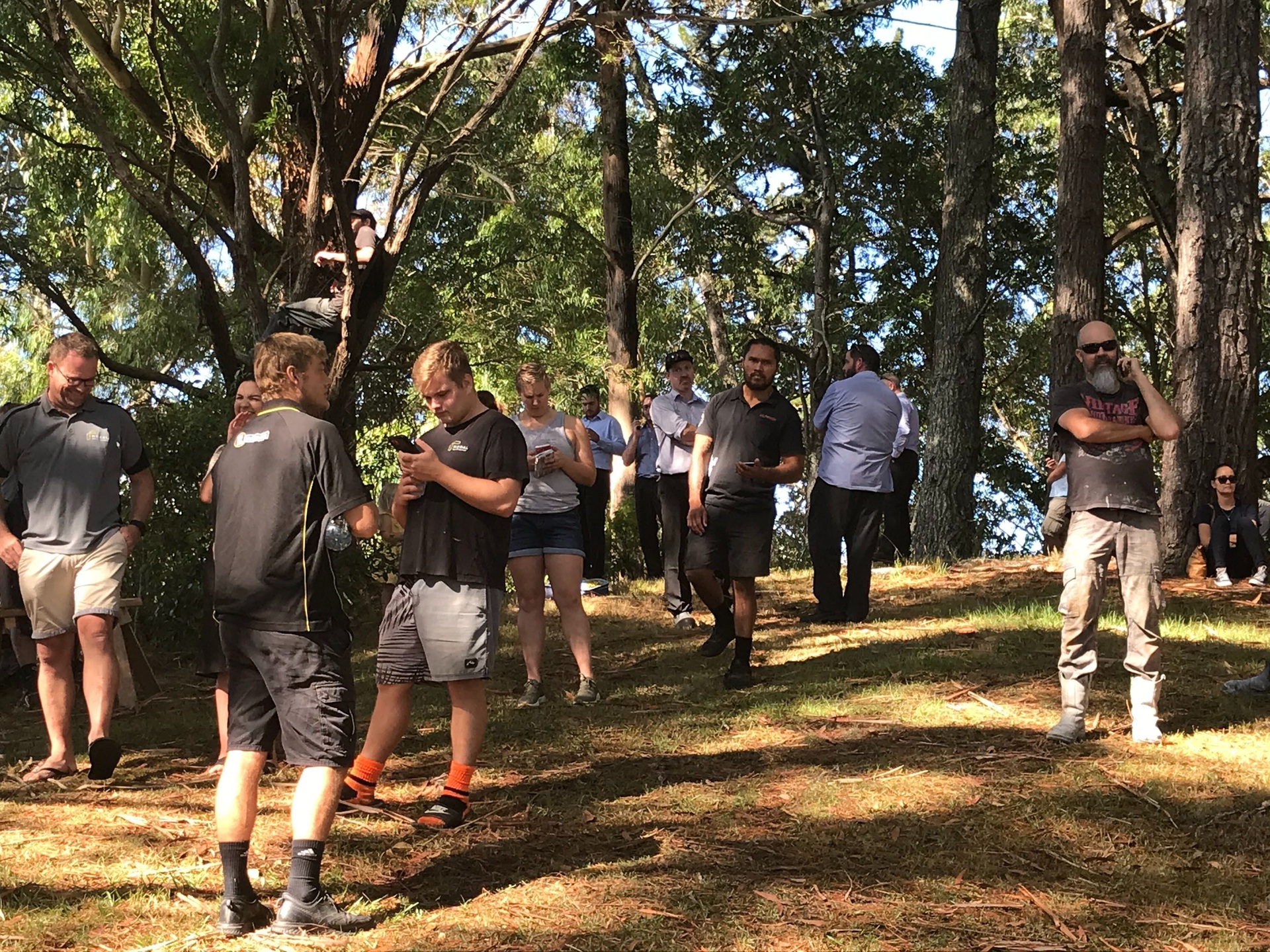 Evacuees fled to higher ground across Northland after the tsunami alert, including at Anzac Park, in Morningside, Whangārei. Photo / Karina Cooper