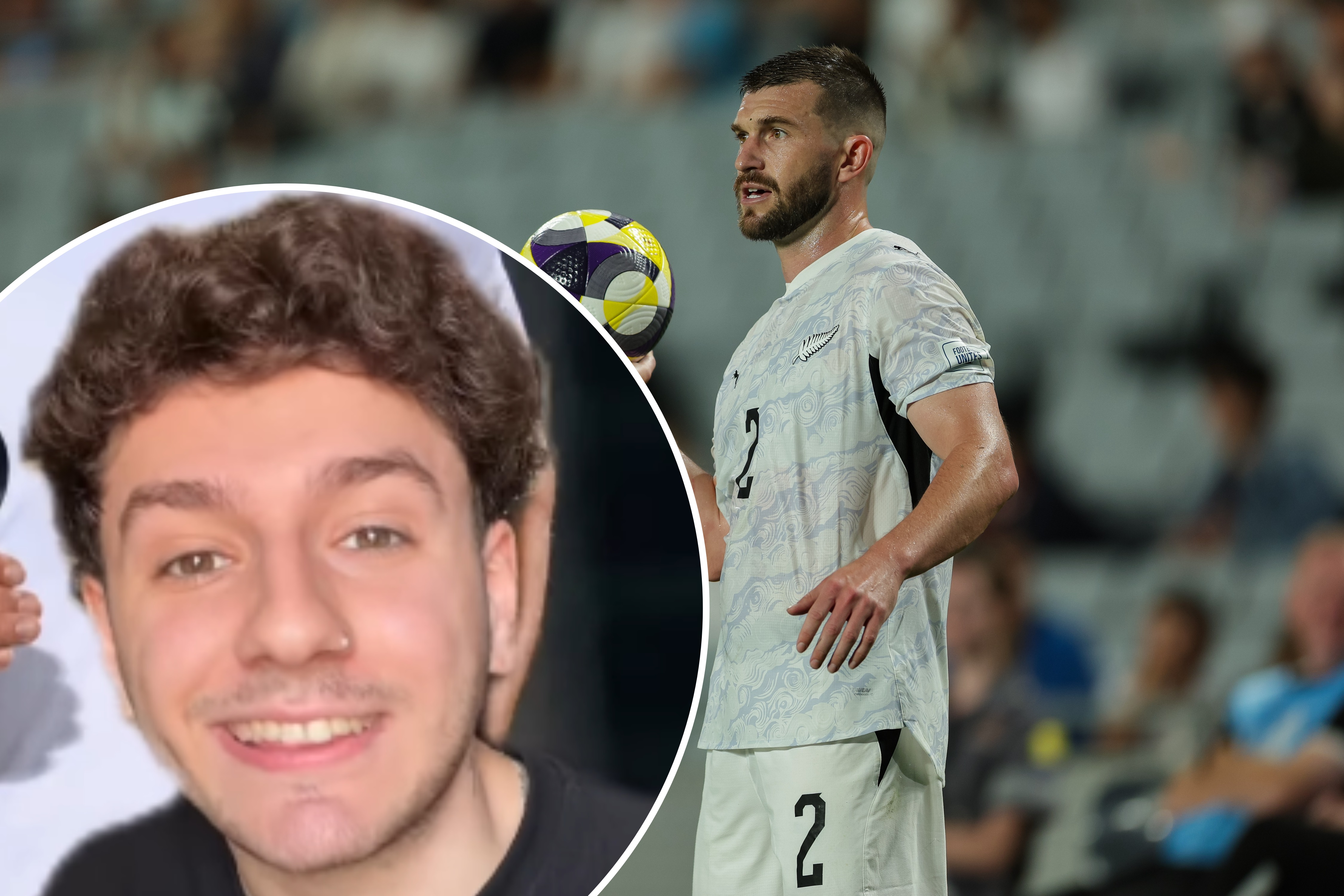 Argentine influencer El Scarso has helped grow All Whites defender Tim Payne's following by 400,000. Photo / Instagram, Photosport