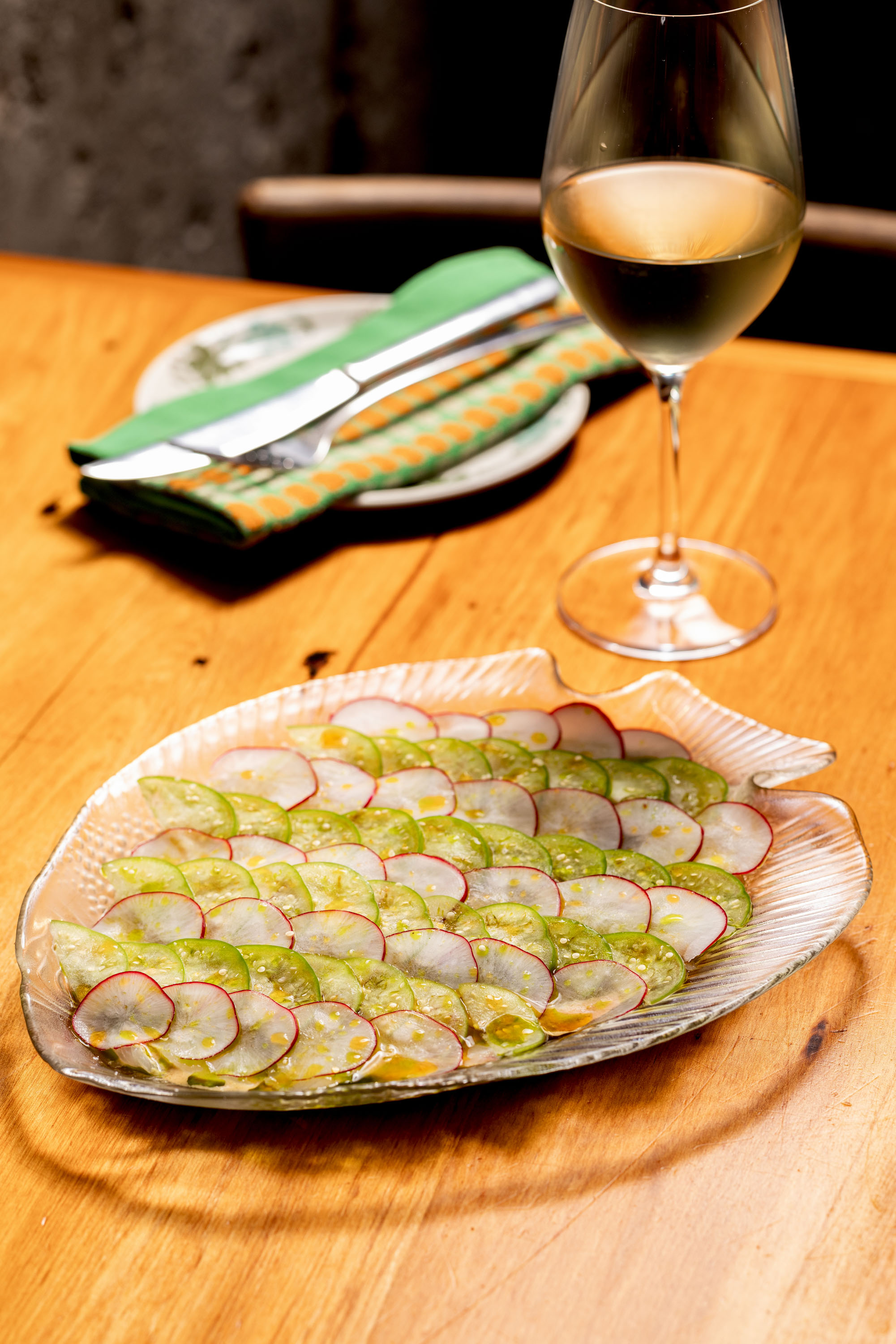 Graze Wine Bar’s butterfish crudo. Photo / Babiche Martens