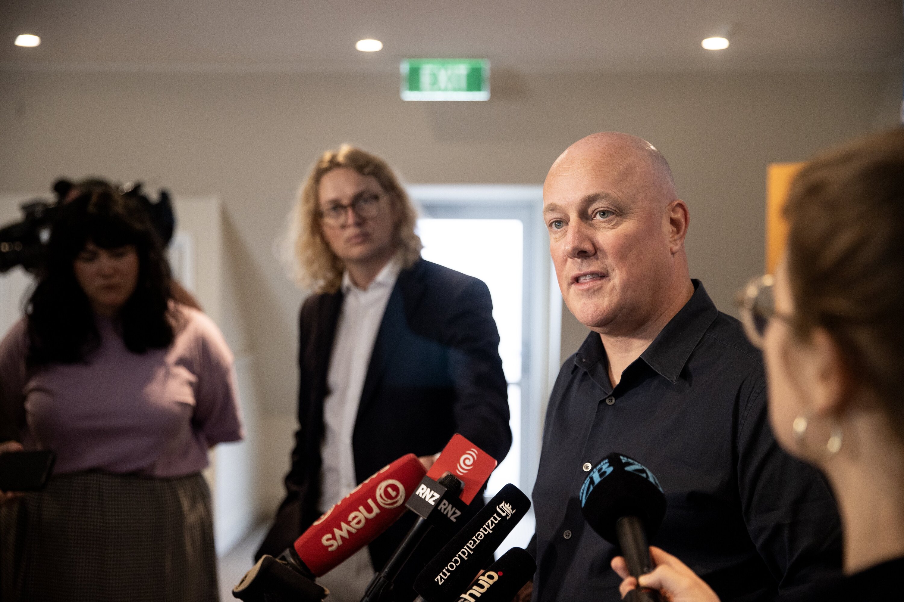 Prime Minister Christopher Luxon speaking at National's caucus retreat in Christchurch last week. Photo / George Heard