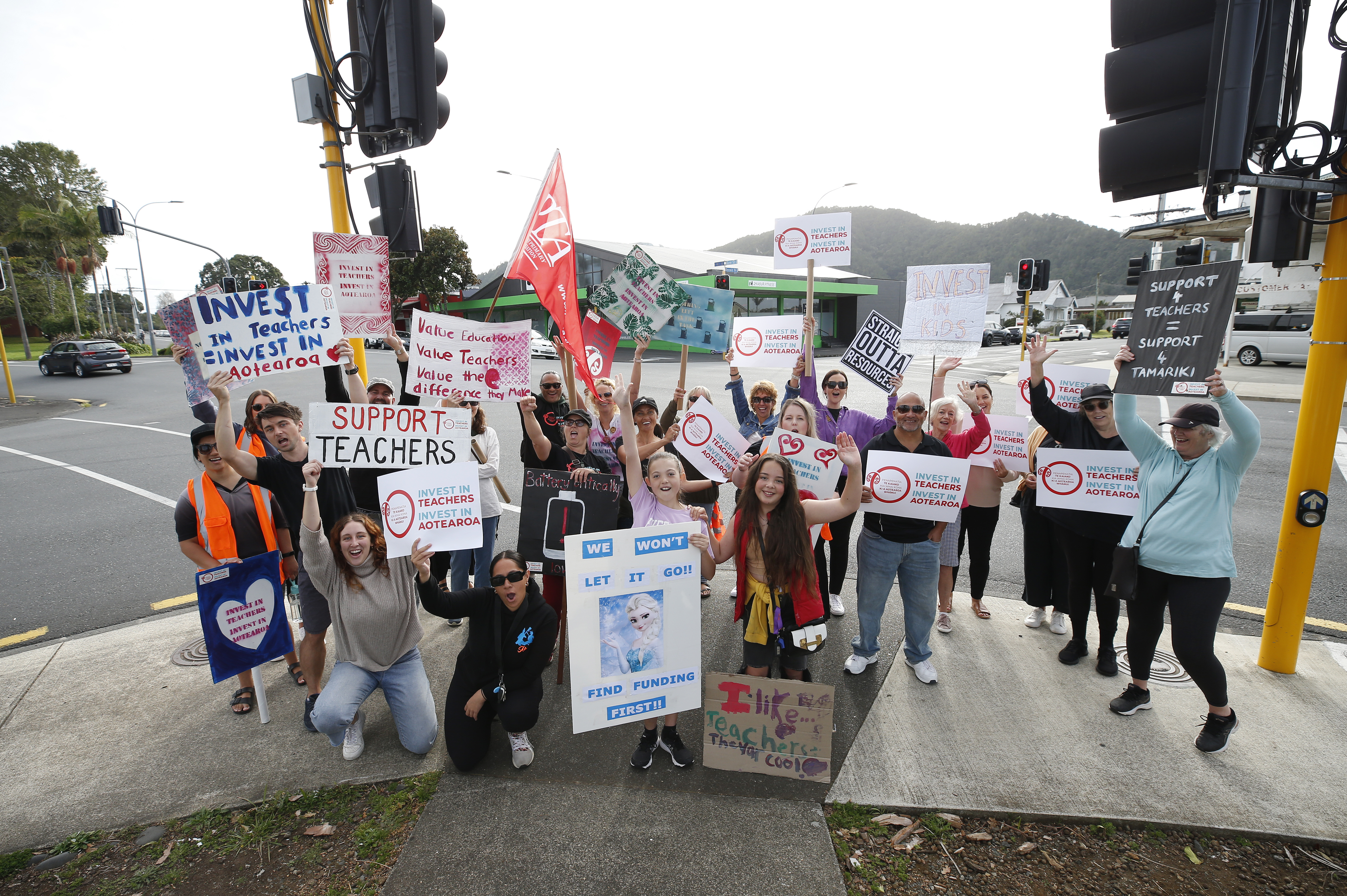 Various student year groups stayed home on certain days this year as teachers held rolling strikes. Photo / Michael Cunningham