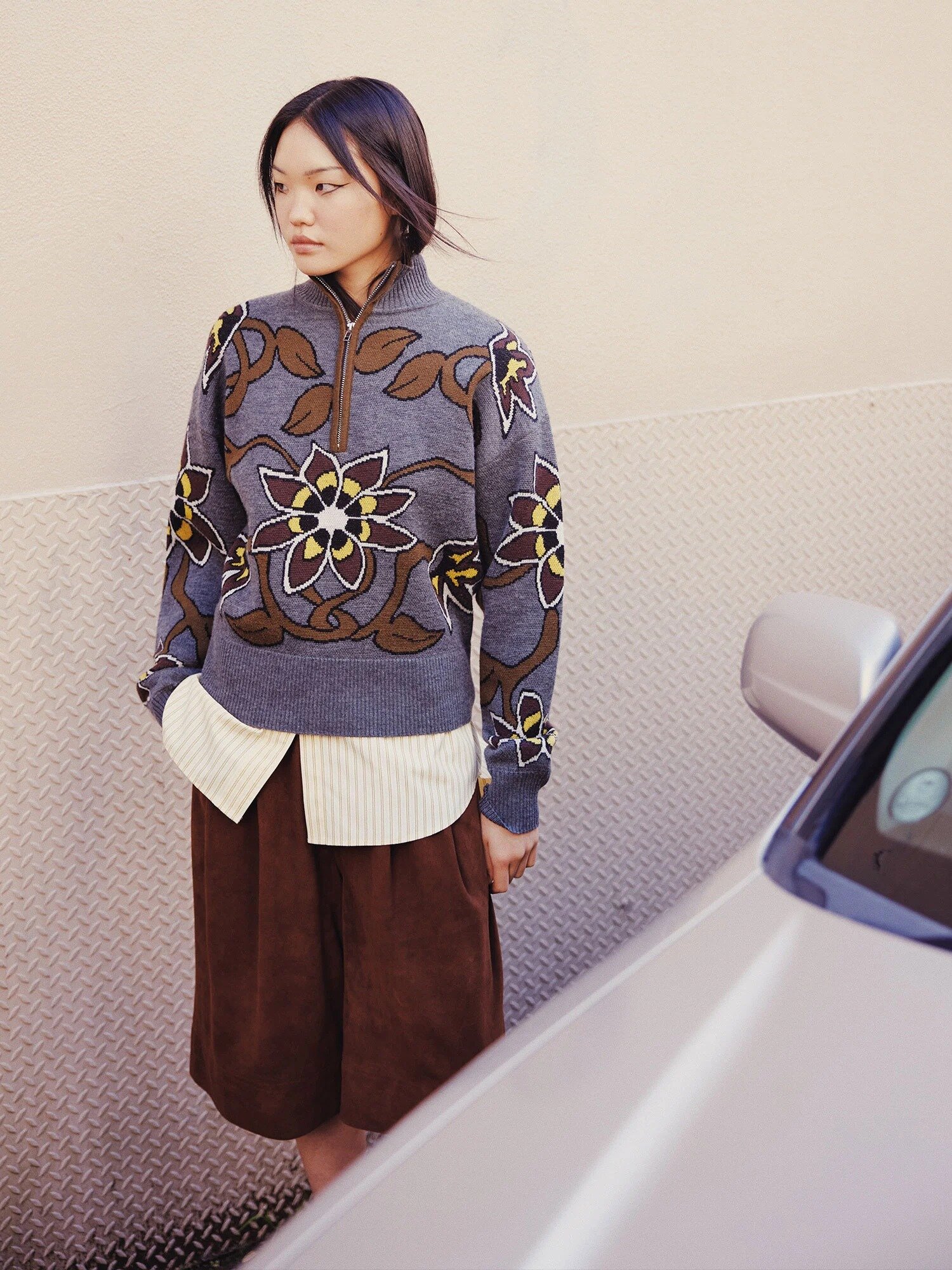 Wynn Hamlyn's enchanting mosaic quarter zip is just one of many pieces to cosy up in right now. 