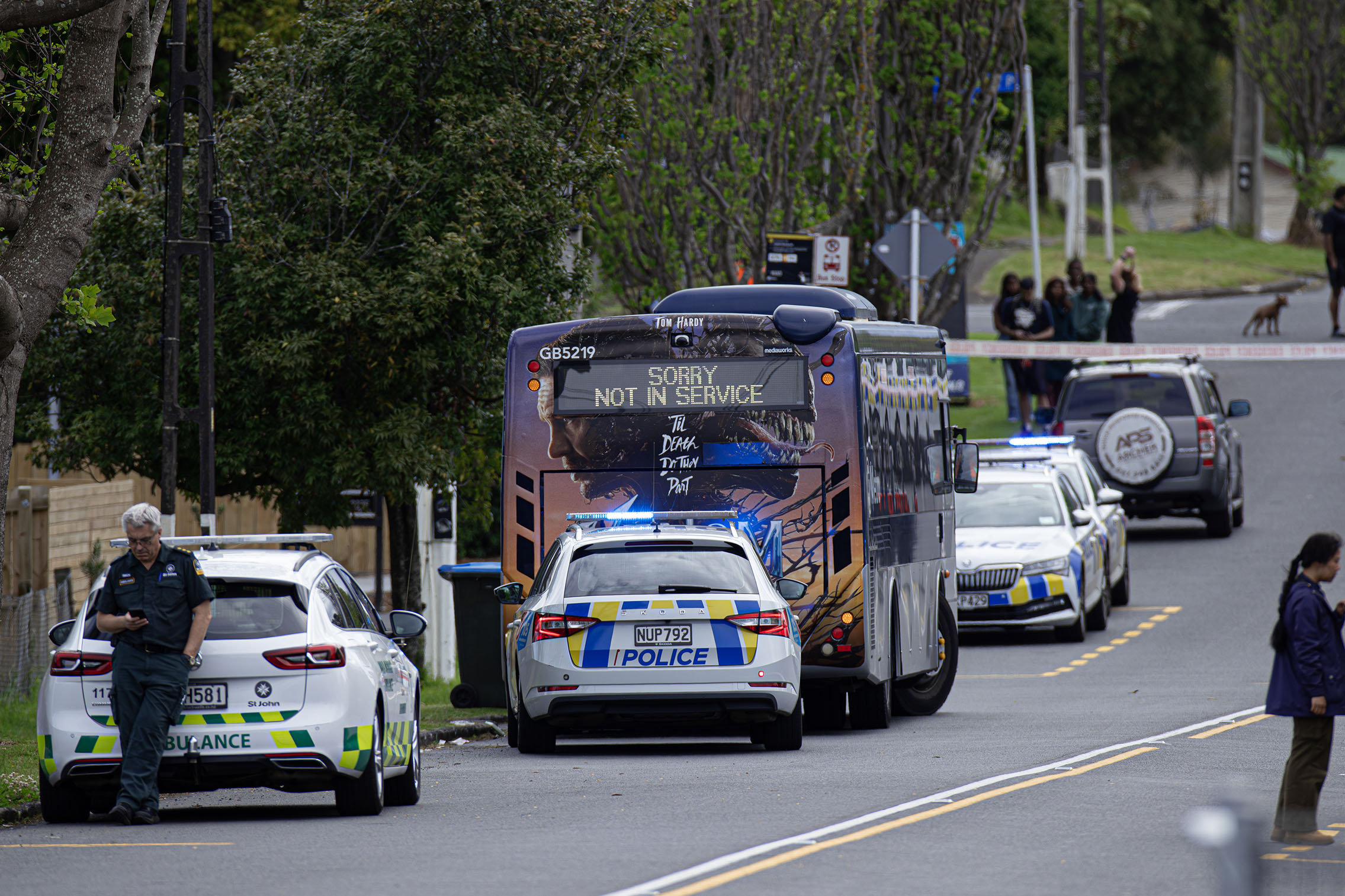 A person was fatally stabbed in an assault on a bus on Church St in Onehunga. Photo / Hayden Woodward
