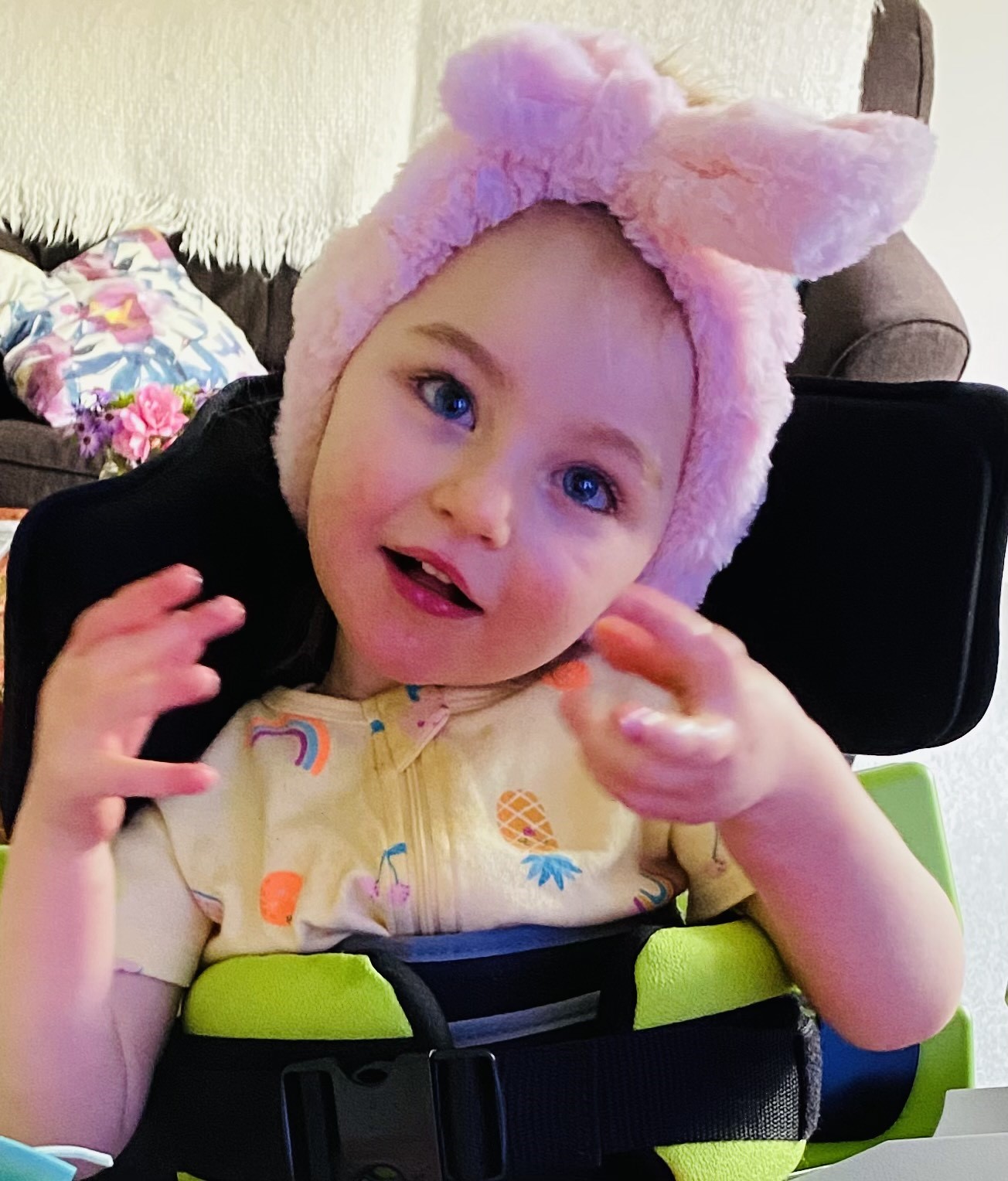 Linda Perry's granddaughter Bella lives with Rett Syndrome. Photo / Linda Perry