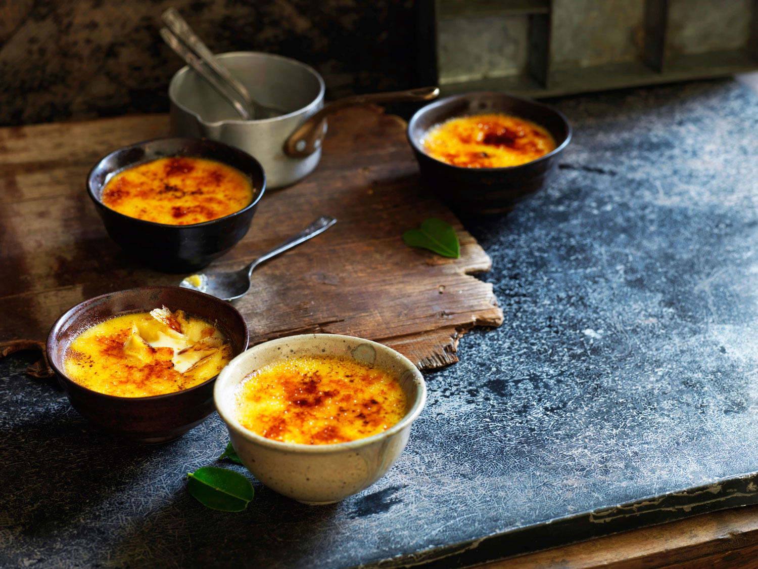 Creme brulee recipe with kaffir lime and lemongrass. Picture / Supplied.