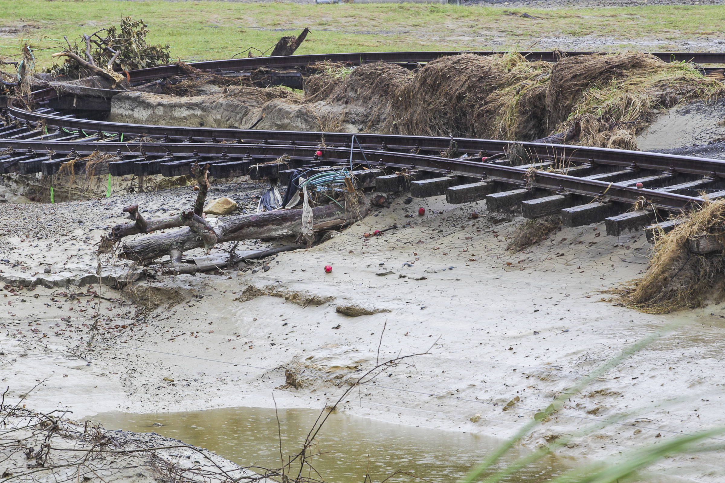 Eskdale rail tracks after Cyclone Gabrielle. Photo / Paul Taylor