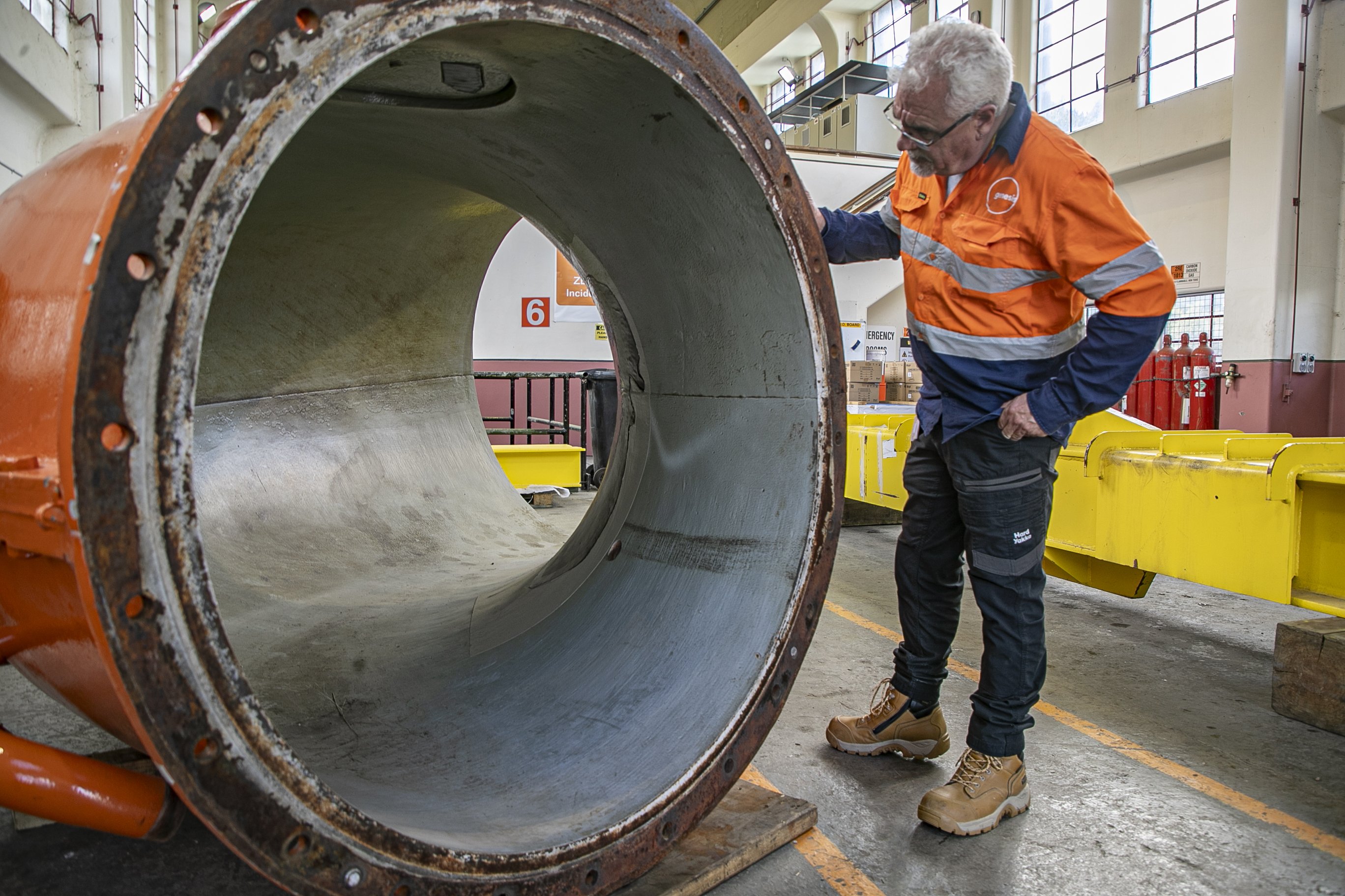Ross Macdonald, Genesis site manager for the Waikaremoana Power Scheme, inside the Kaitawa power station. All three power stations are replacing their turbines which have reached the end of their 50-year lifespans. Photo / Warren Buckland