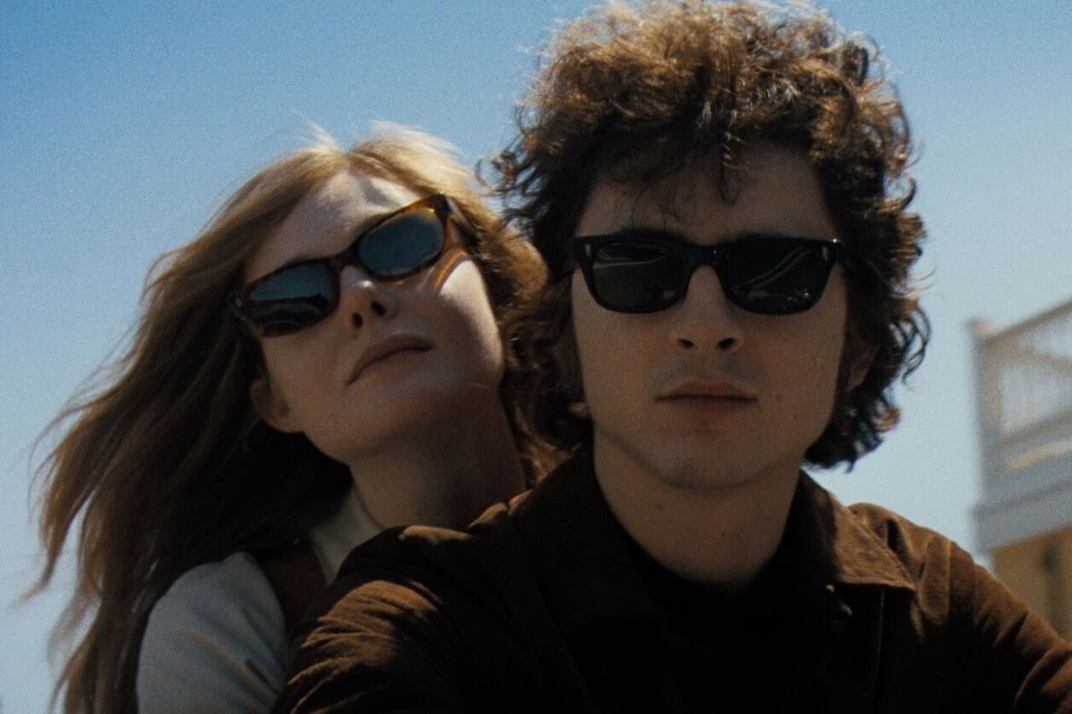 The biopic sees Timothée Chalamet (right) and Elle Fanning star as Bob Dylan and Sylvie Russo (a renamed Suze Rotolo, an artist who was in a relationship with Bob Dylan from 1961 to 1964). Photo / @completeunknownfilm