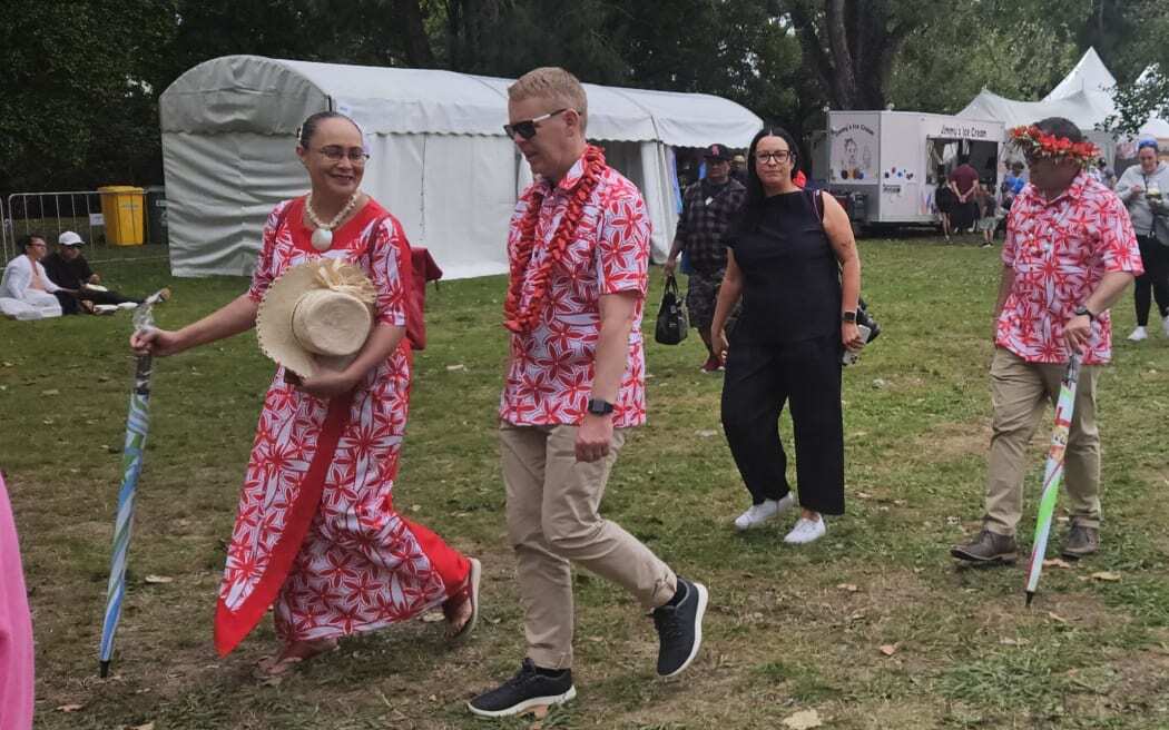 Labour MP Jenny Salesa with Labour leader Chris Hipkins. Photo / RNZ/Tiana Haxton