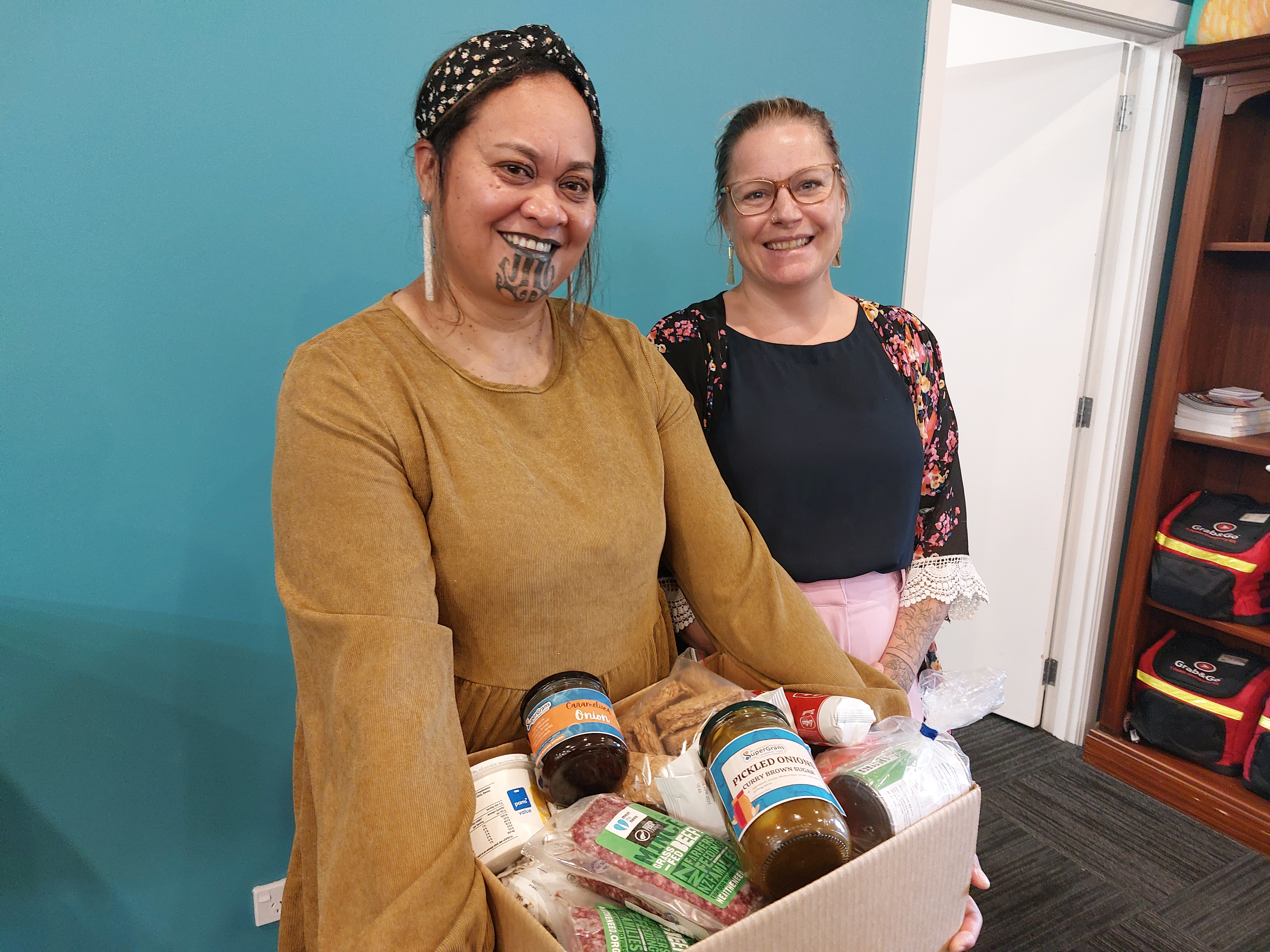 Kai navigator and financial mentor Naleya Ahu, left, with SuperGrans general manager Sarah Elliott. Photo / James Pocock