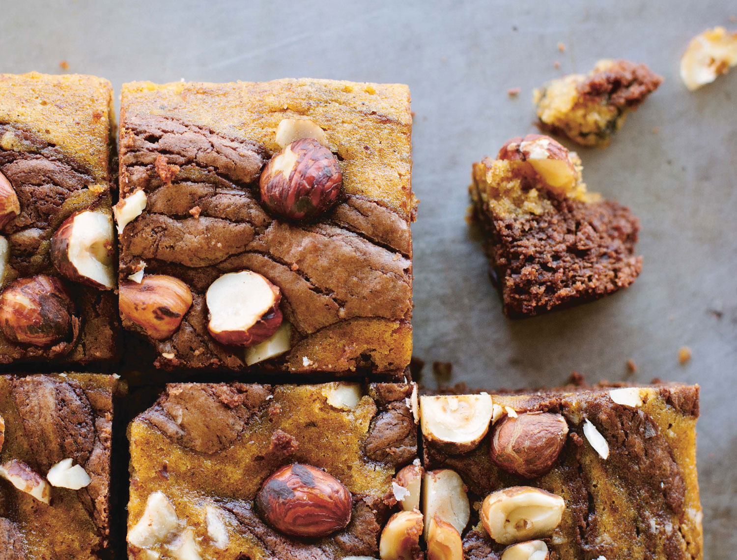 Pumpkin chocolate brownie recipe from Emma Galloway's A Year in My Real Food Kitchen. Picture / Supplied.