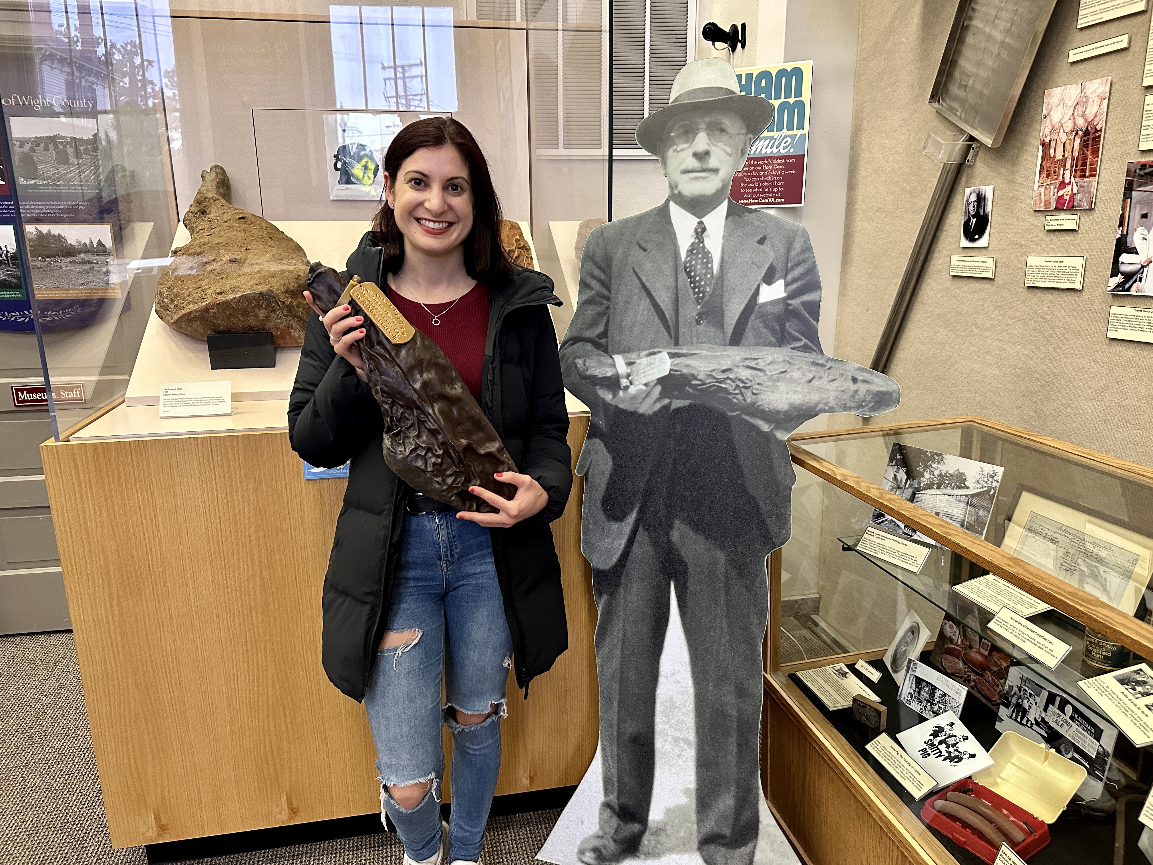 Discover the history of Smithfield's ham-filled capital at the Isle of Wight County Museum, where you can see what is believed to be the world's oldest ham, dating back to 1902. Photo / Julia D’Orazio