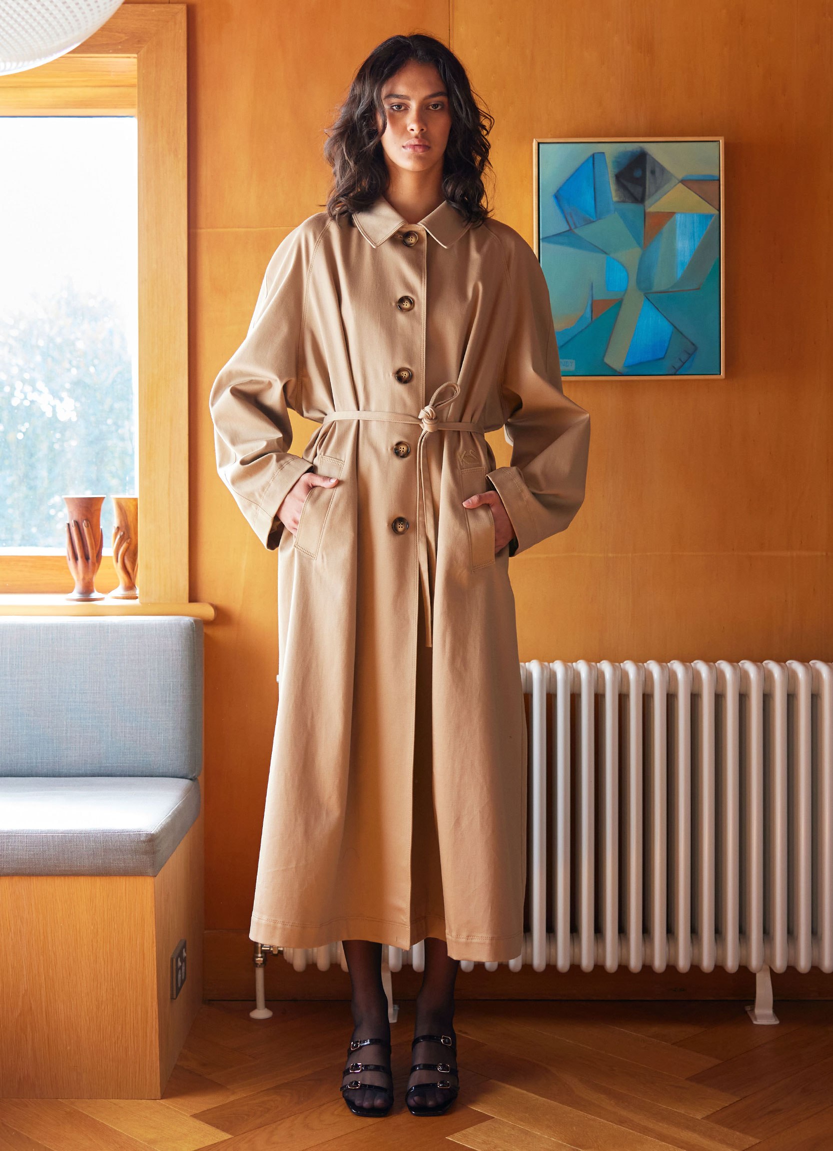 Kate Sylvester's denim Cooper coat, which will also be available in an indigo colourway.