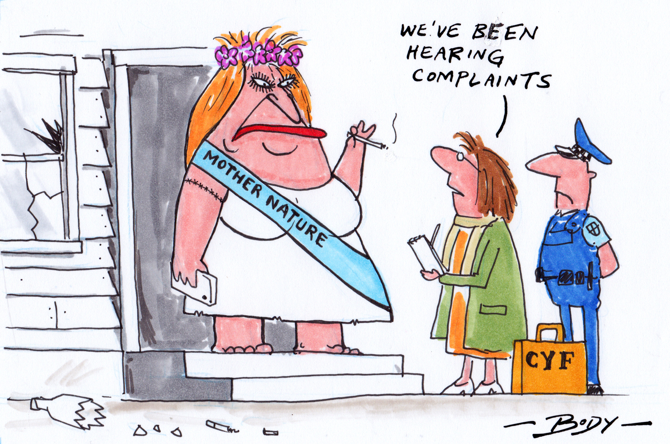 Cartoon: Complain about Mother Nature - NZ Herald