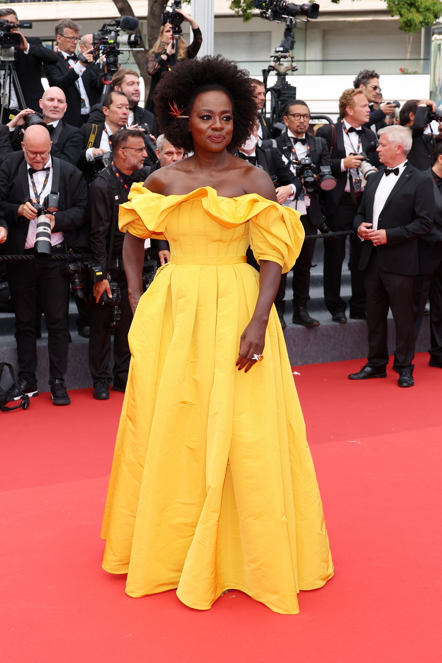Bird of paradise: Viola Davis attends the screening of Top Gun: Maverick in Cannes. Photo / Getty Images