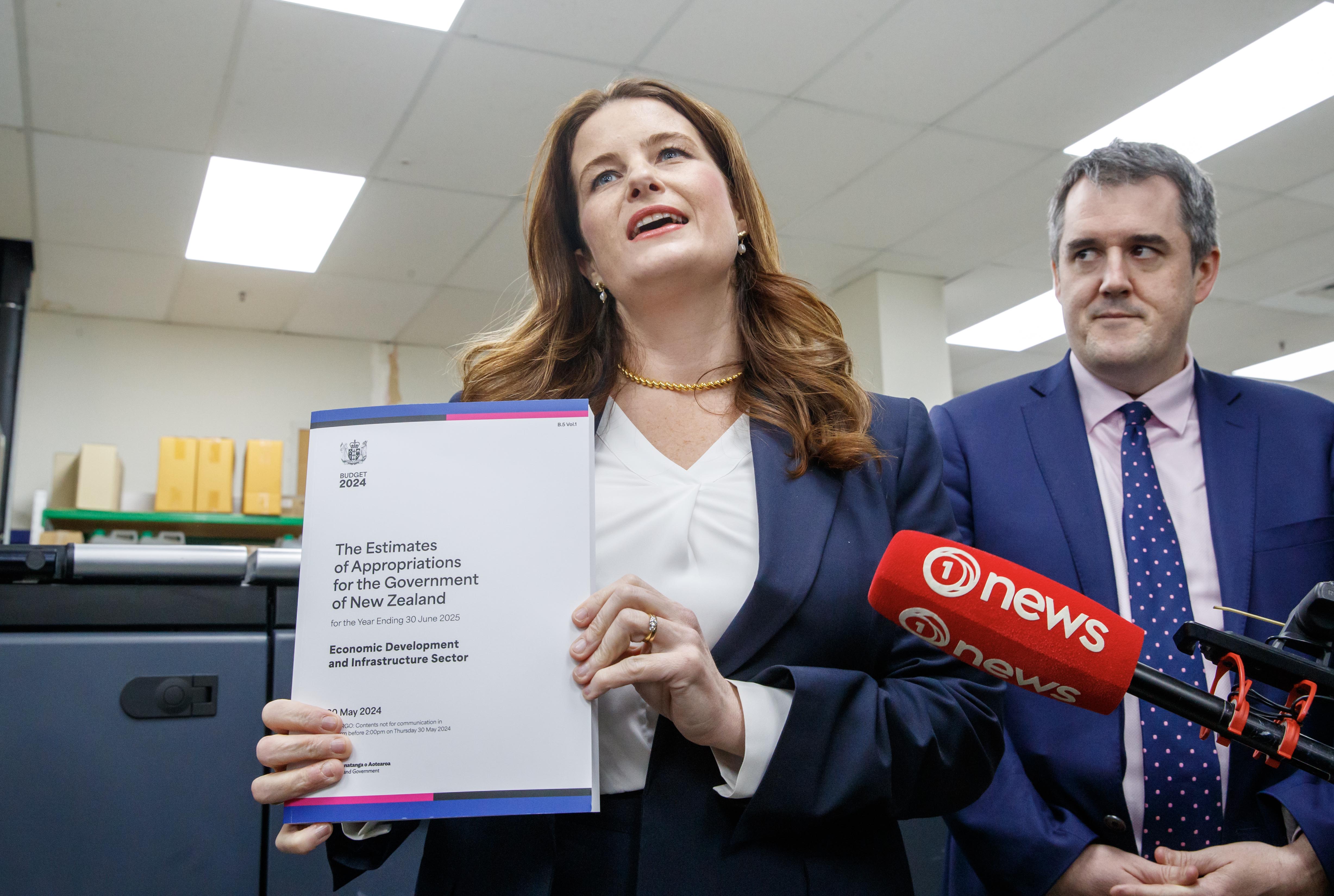 Finance Minister Nicola Willis with her Budget of 'substance'. Photo / Mark Mitchell