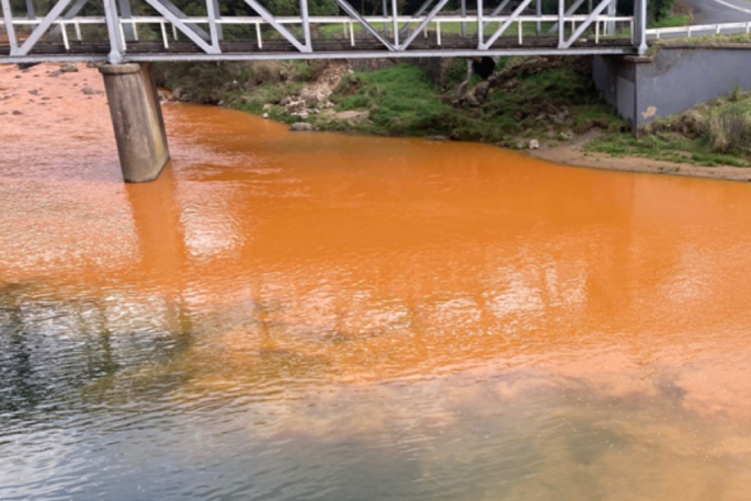 The worst-case scenario is the discoloured water being due to a mine shaft collapse, Waikato Regional Council says. Photo / Waikato Regional Council