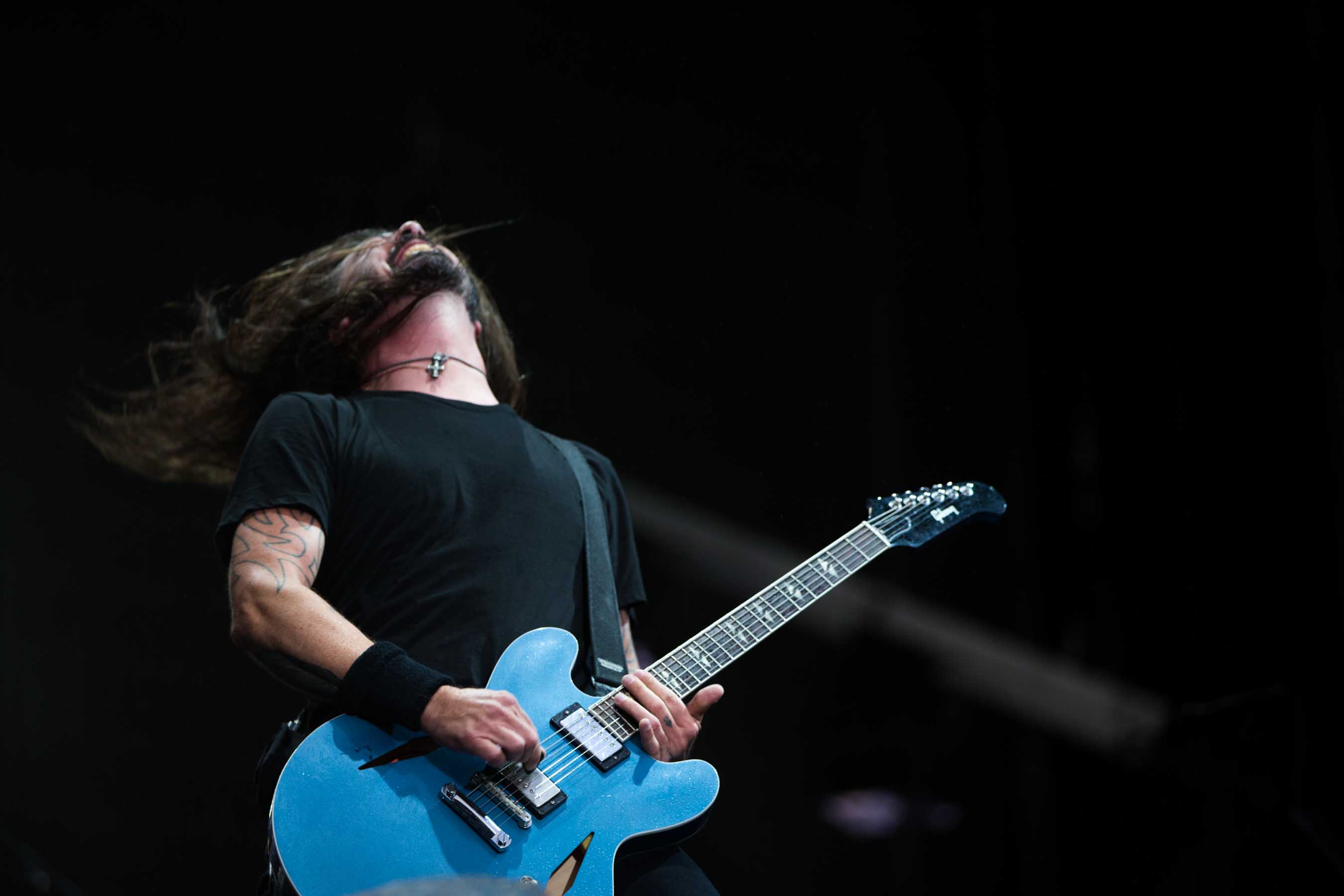 Foo Fighters singer Dave Grohl on stage. Photo / Chris Loufte