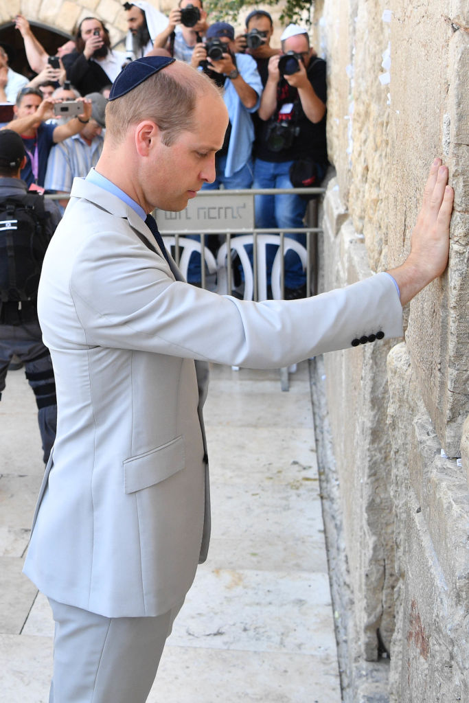 Prince William visits the Western Wall, Judaism's holiest place of prayer, in Jerusalem's Old City. Photo / Getty Images
