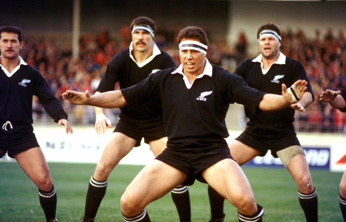 All Blacks captain Buck Shelford leads the haka. Photo / Photosport 