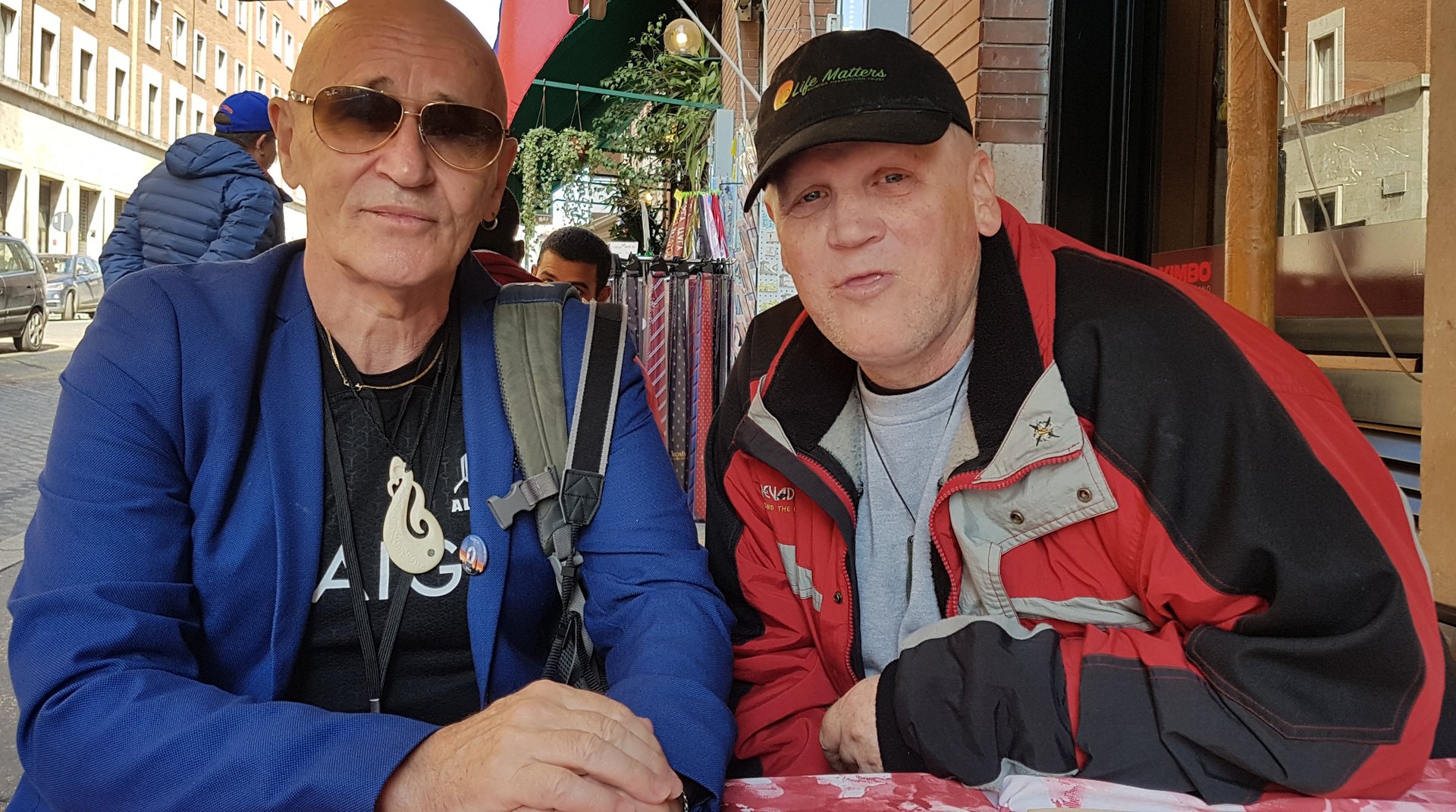 Advocate Murray Heasley and abuse survivor Darryl Smith in 2019. Smith had hoped for an audience with the Pope and went to participate in survivor meetings. Photo / Analyn Heasley