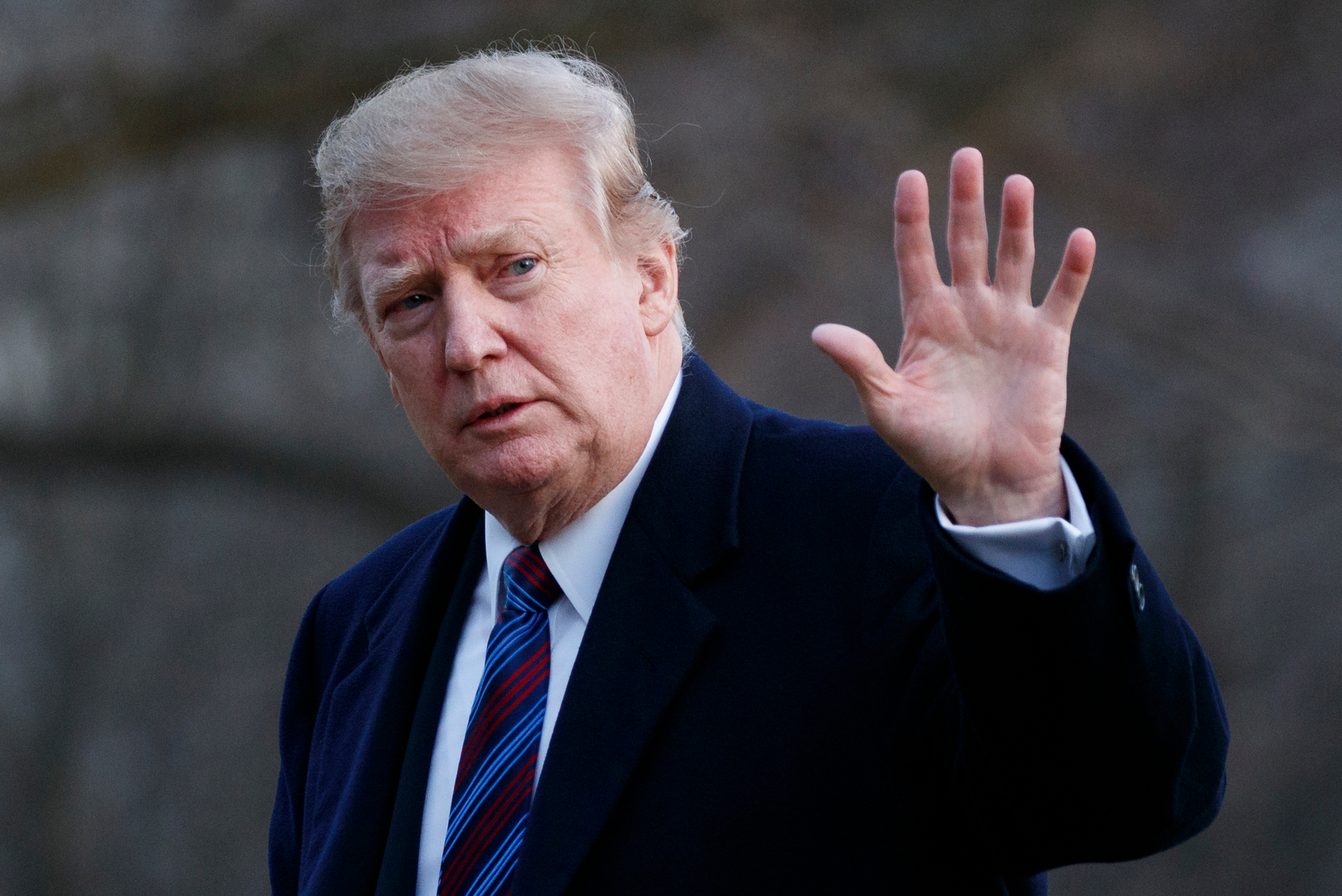 President Donald Trump waves after arriving on Marine One on the South Lawn of the White House in Washington. Photo / AP