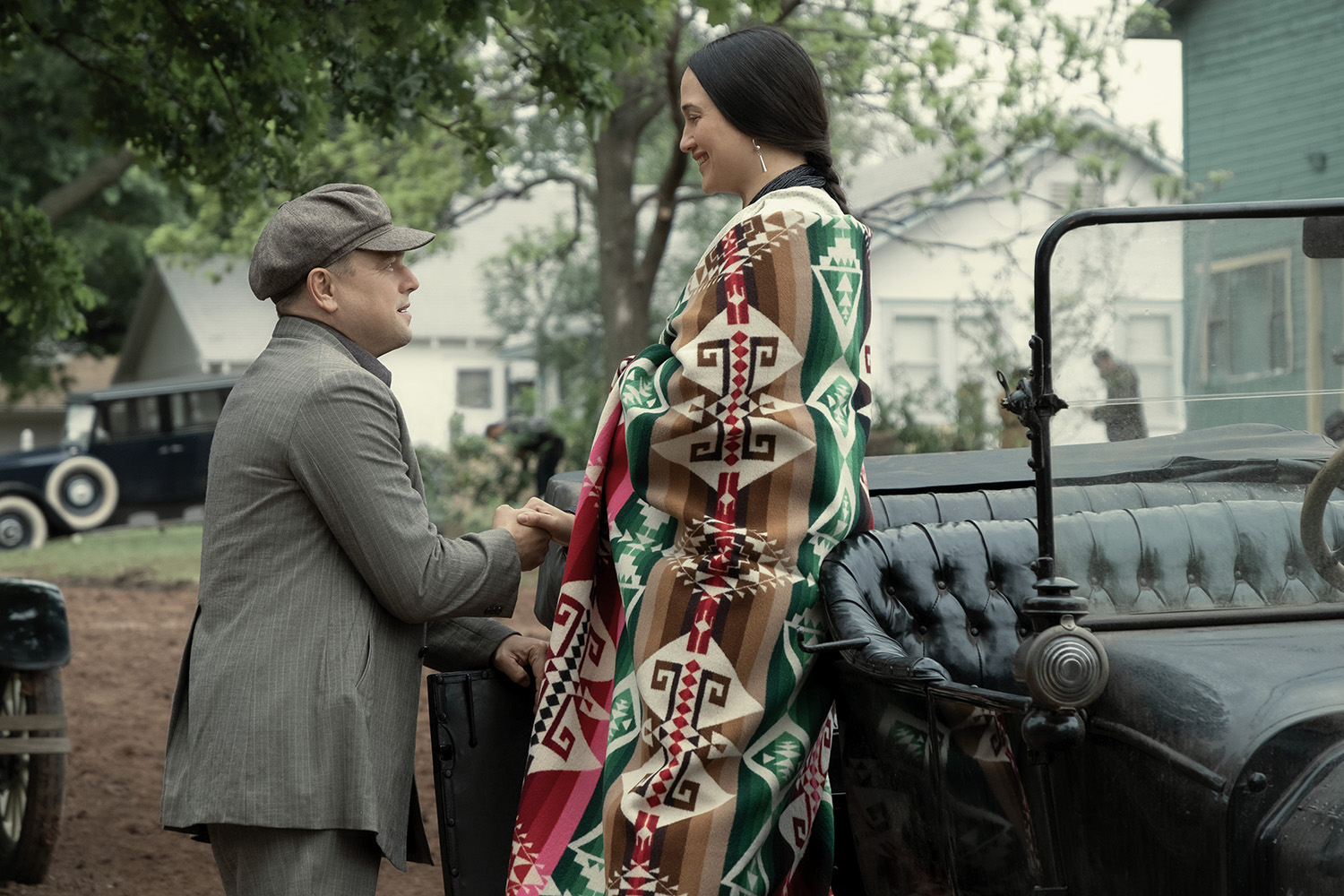 Woollen blankets are a staple of dress throughout the film. Photo / Apple TV+