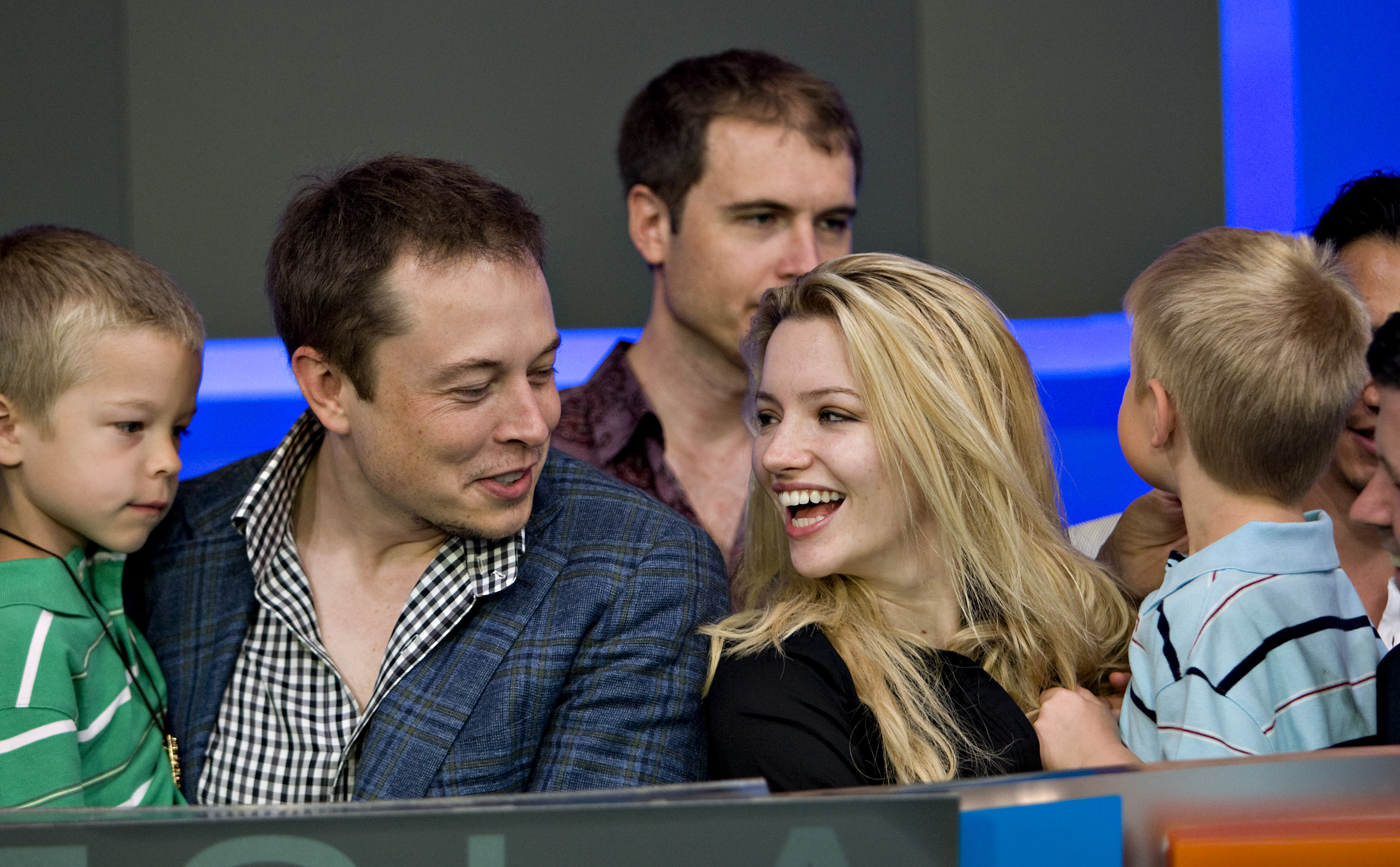 Riley with Elon Musk and two of his children, June 2010. Photo / Getty Images