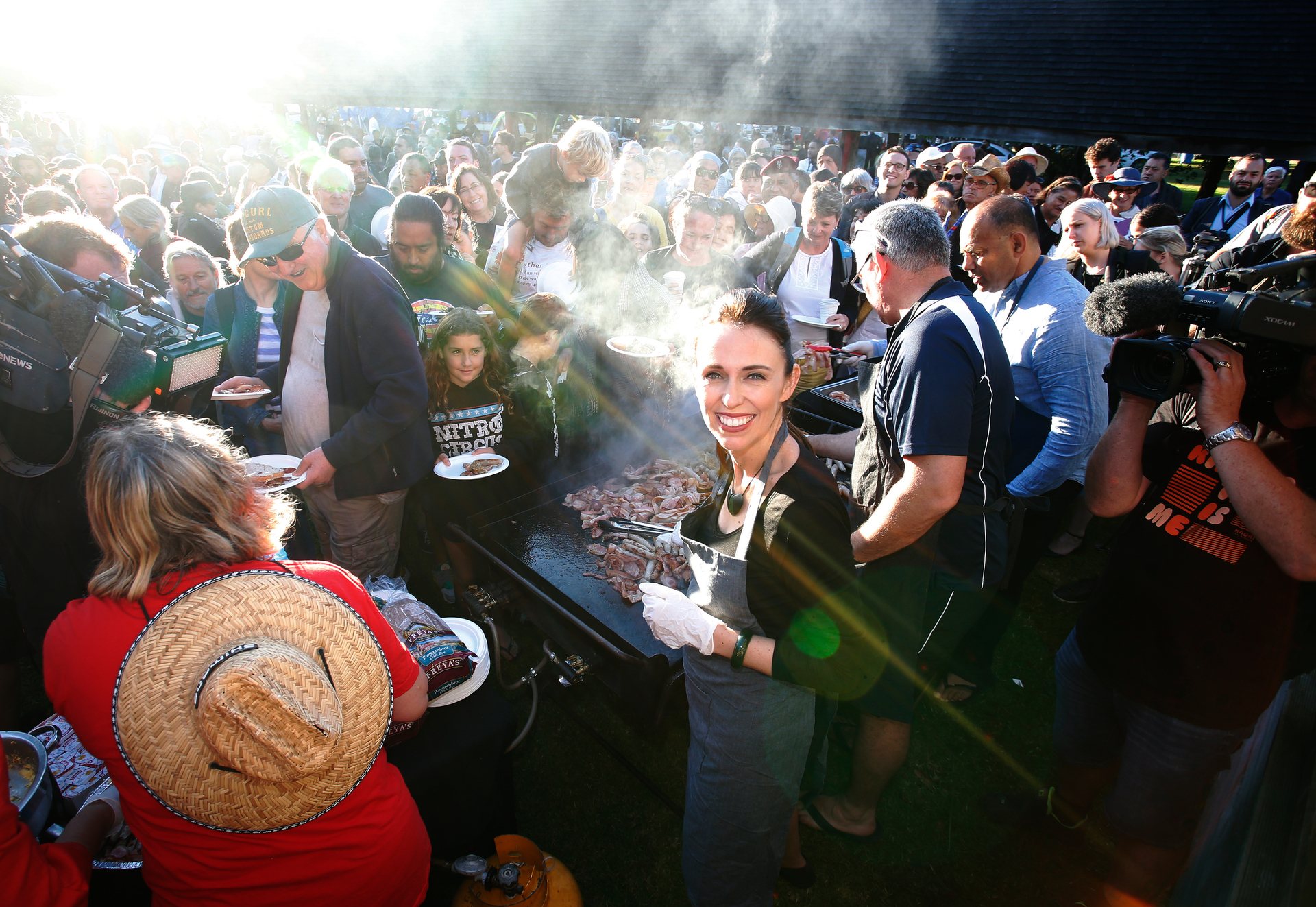 Prime Minister Jacinda Ardern at the barbecue on Waitangi Day 2018. Photo / Michael Cunningham 