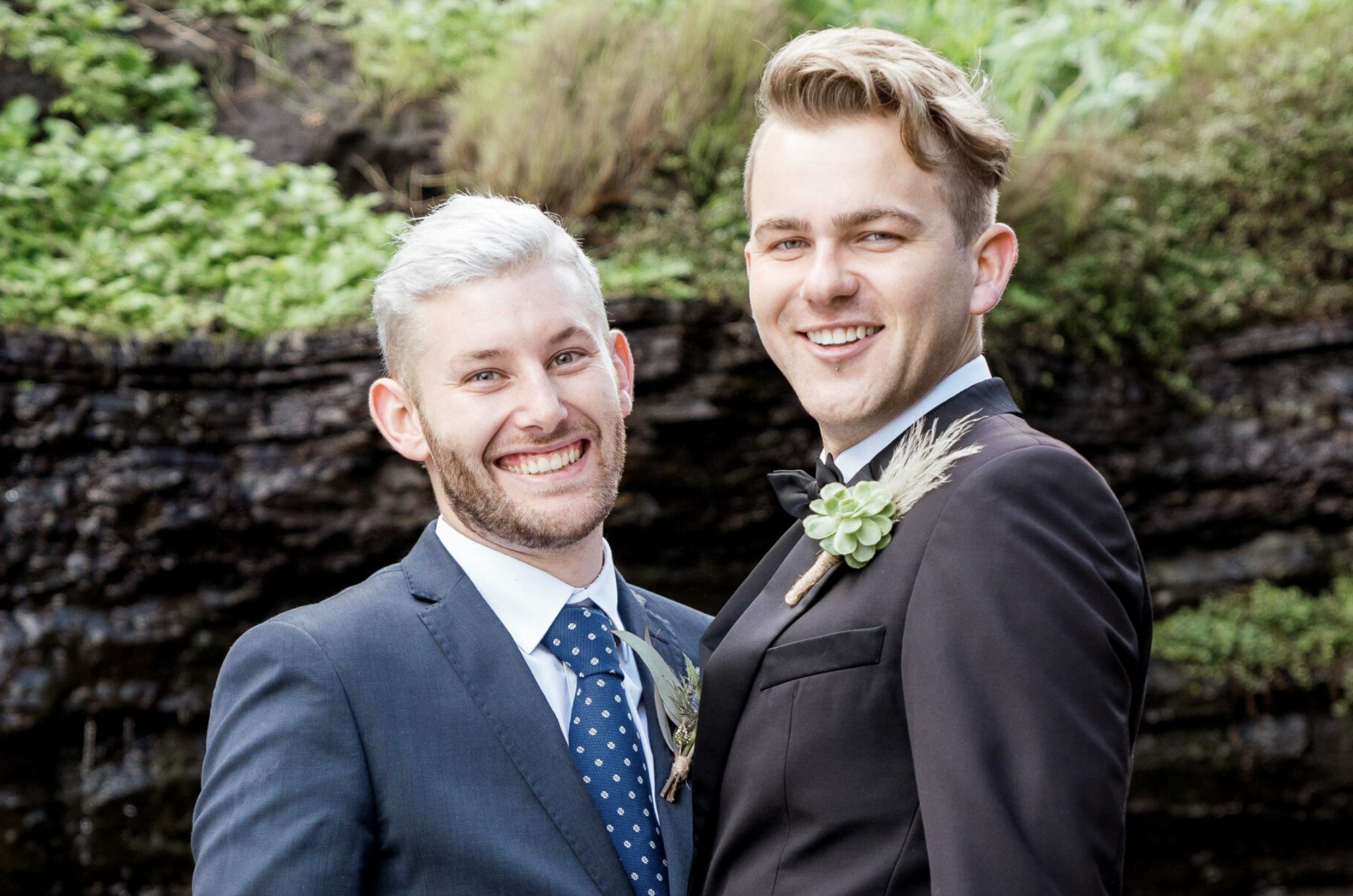 Aaron and Ben in the first season of Married At First Sight New Zealand.