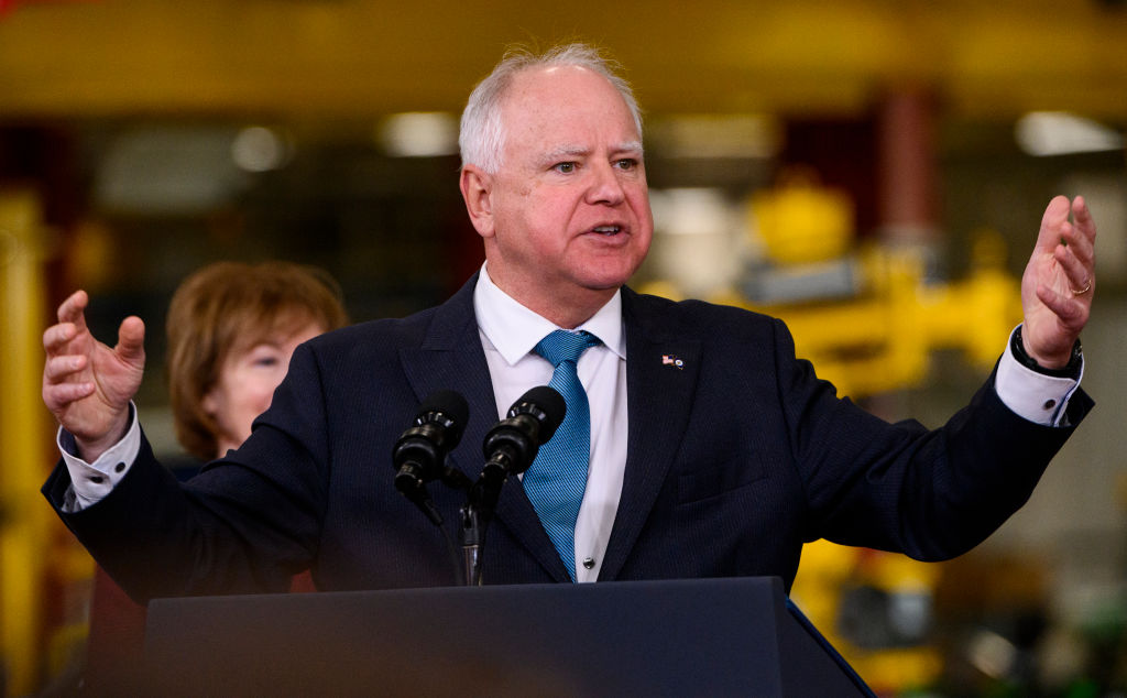 Tim Walz is a 60-year-old US army National Guard veteran and former teacher. Photo / Getty Images