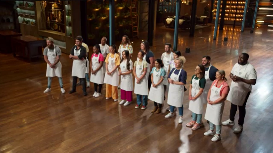The newest crop of aspiring cooks are welcomed into the MasterChef kitchen. Photo / Channel 10