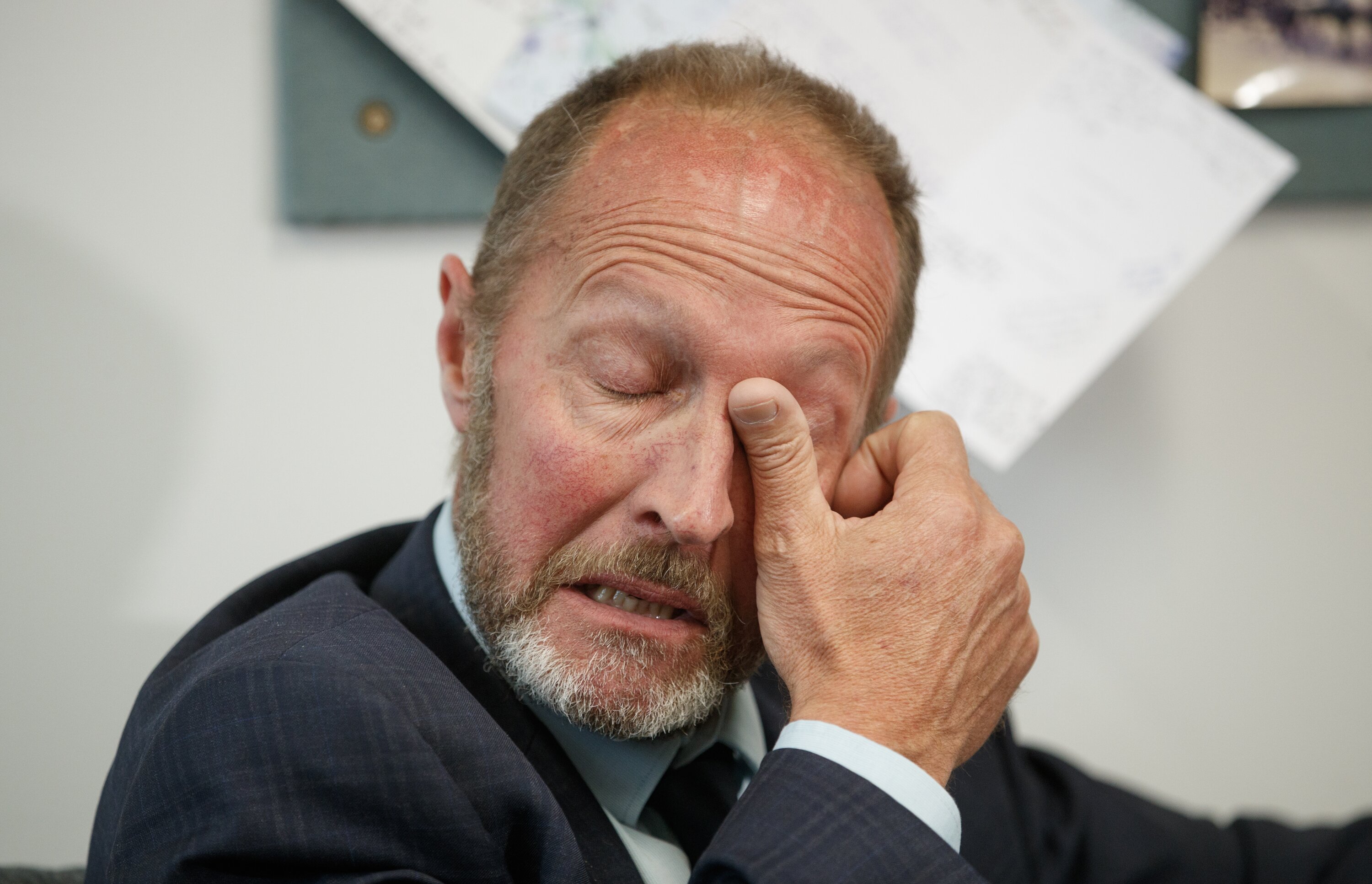 Act MP Mark Cameron wells up talking about his son. Photo / Mark Mitchell