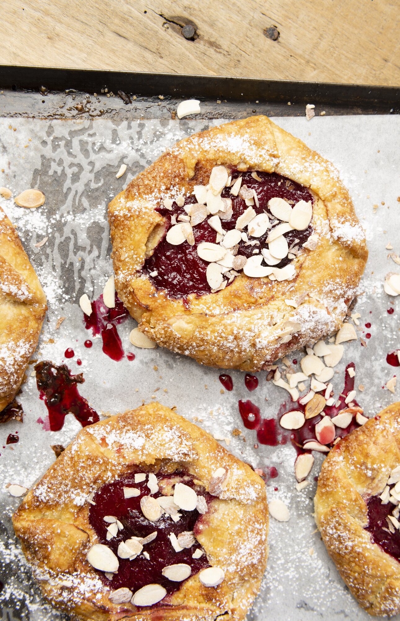 The hand-folded blackcurrant and almond galette from Luxe Catering. Photo / Anna King Shahab