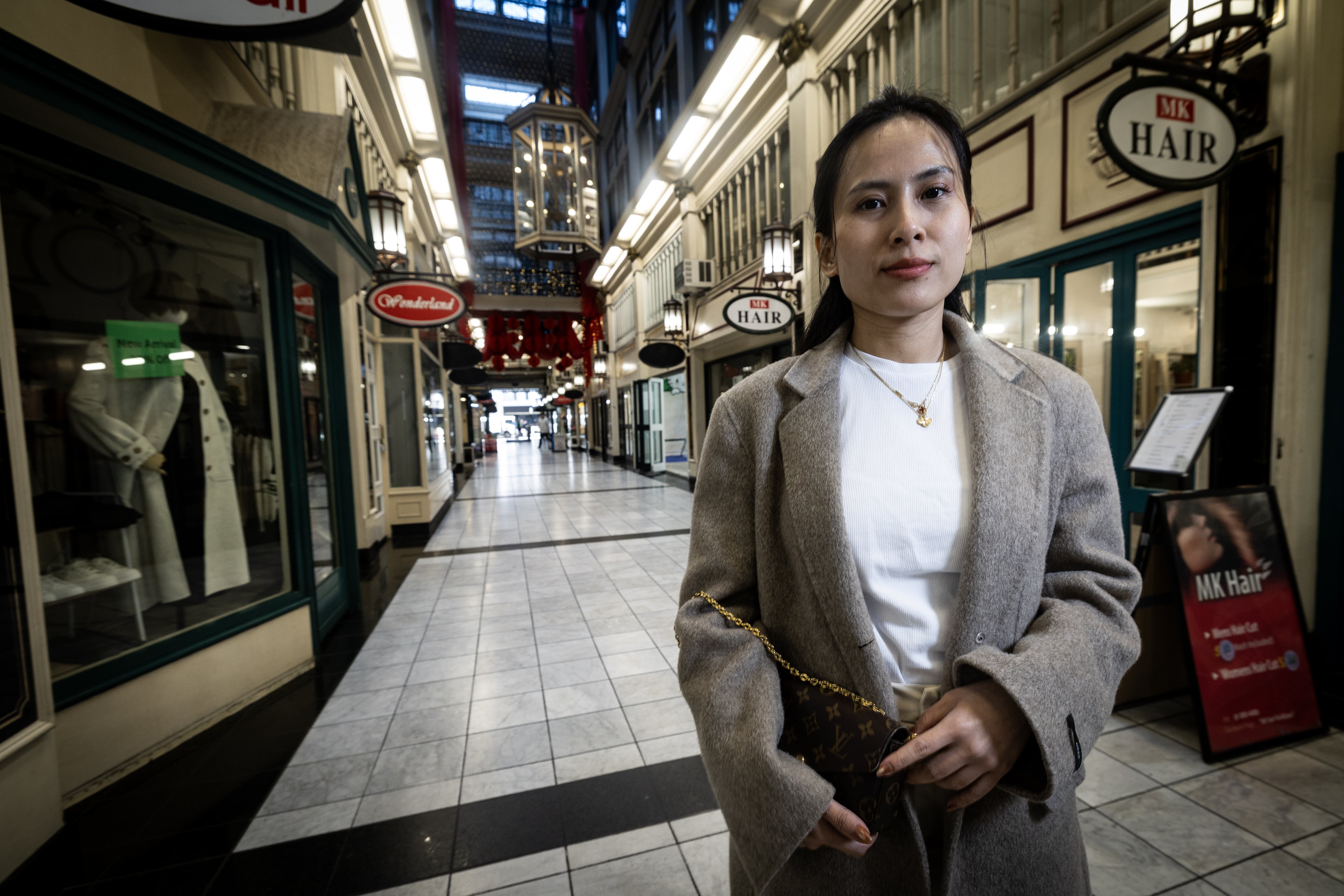 Winnie Vo, owner of Lovely Nails in the Strand Arcade, say more police presence is needed to make people feel safe. Photo / Jason Oxenham
