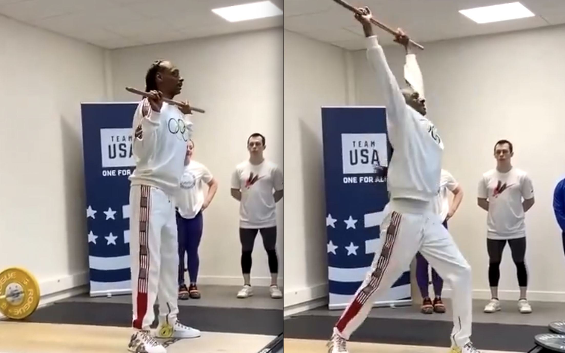 Snoop Dogg tried out weightlifting. Photo / @overtime