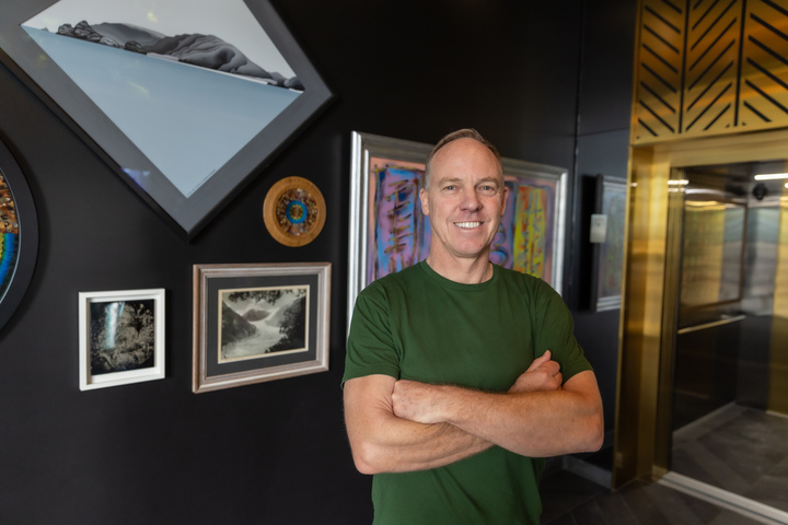 Ockham's Mark Todd inside the foyer of The Greenhouse apartment block in Ponsonby. Photo / Michael Craig